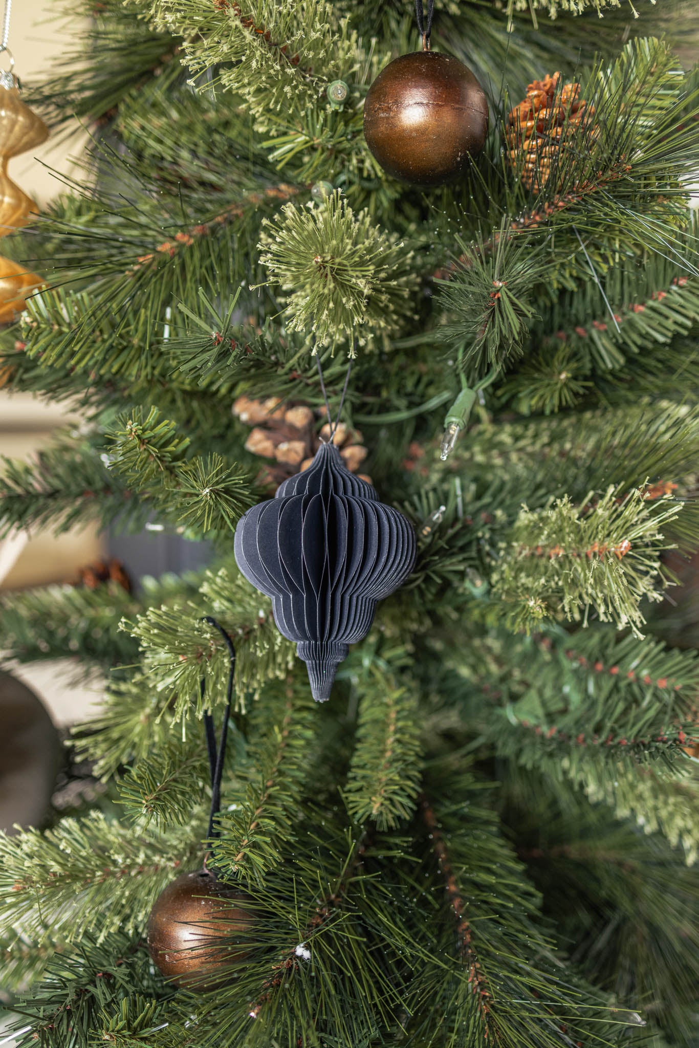 Set of 6 Midnight Jewel Paper Mache Ornaments