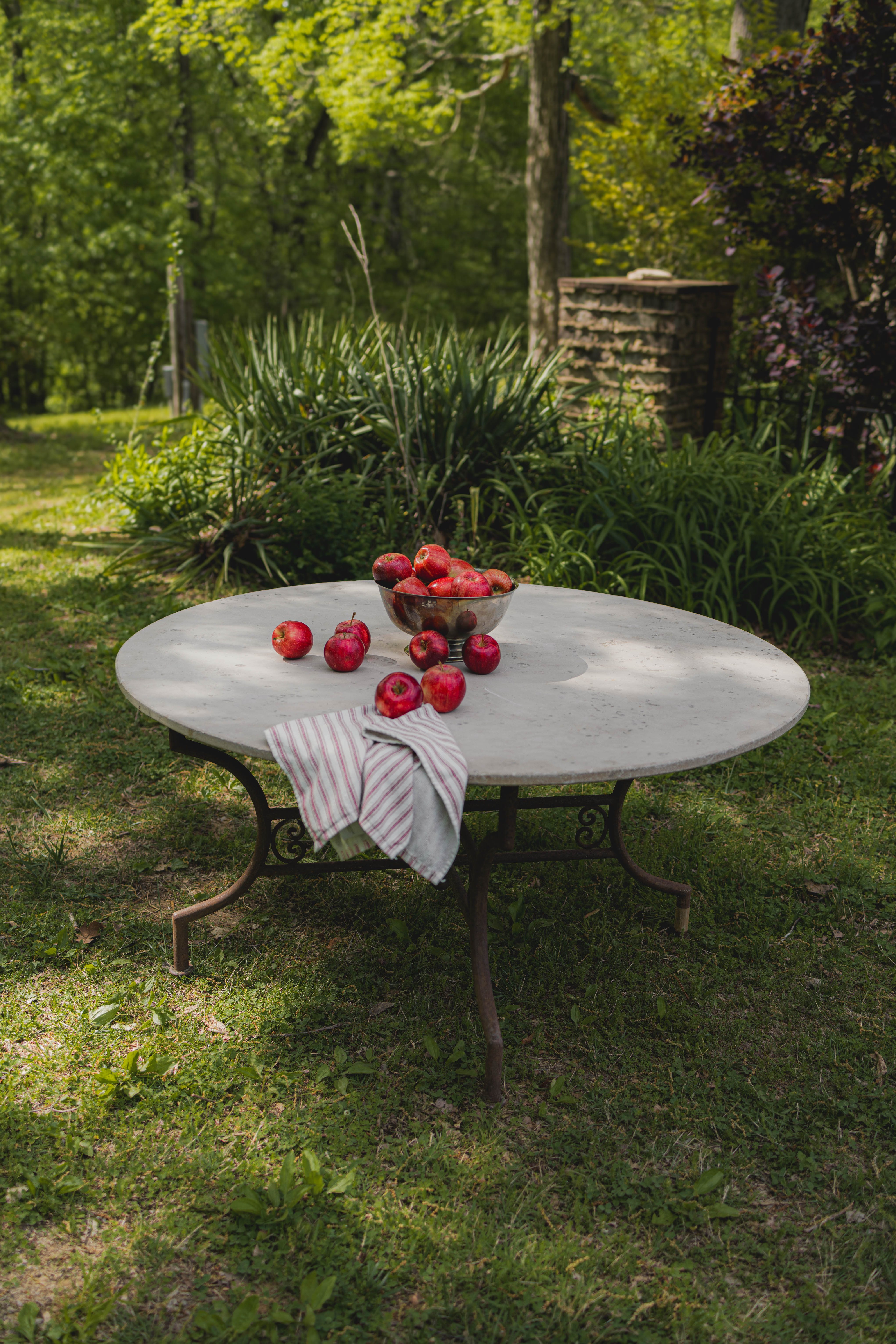 Antique French Marble-Top Coffee Table