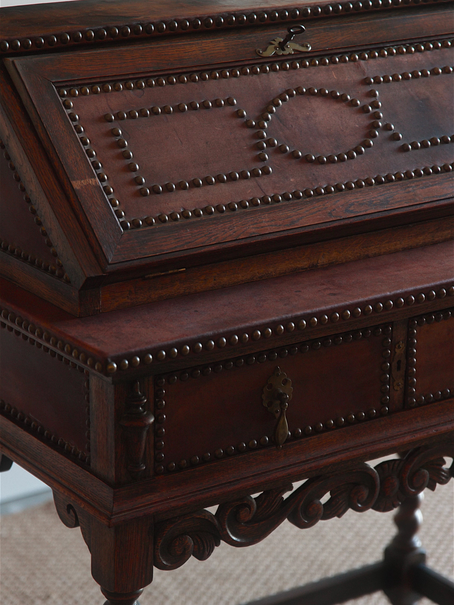 Belgian Baroque Revival Writing Desk by Dujardin–Lammens