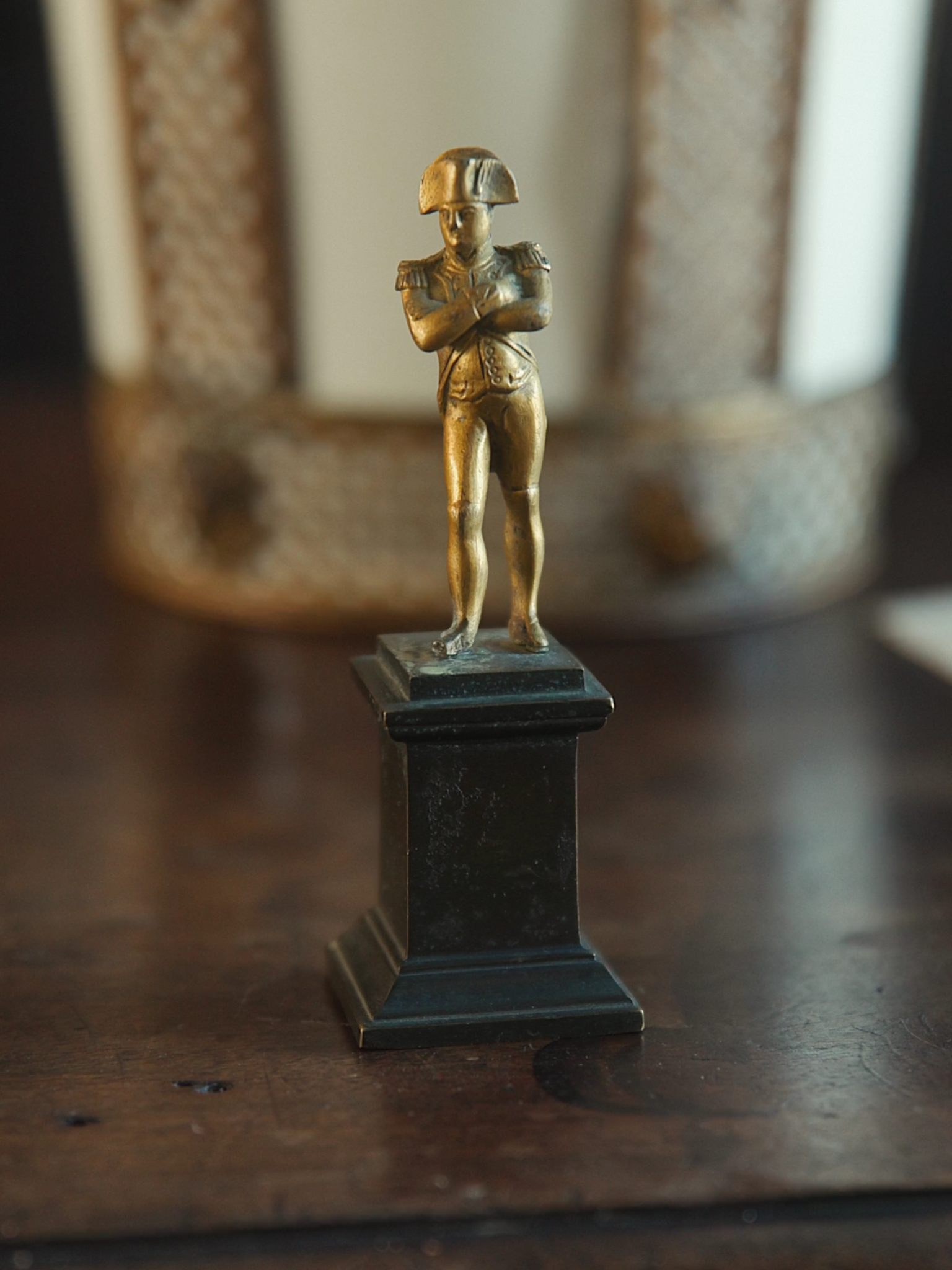 19th-Century Bronze Miniature of Napoleon Bonaparte on Plinth