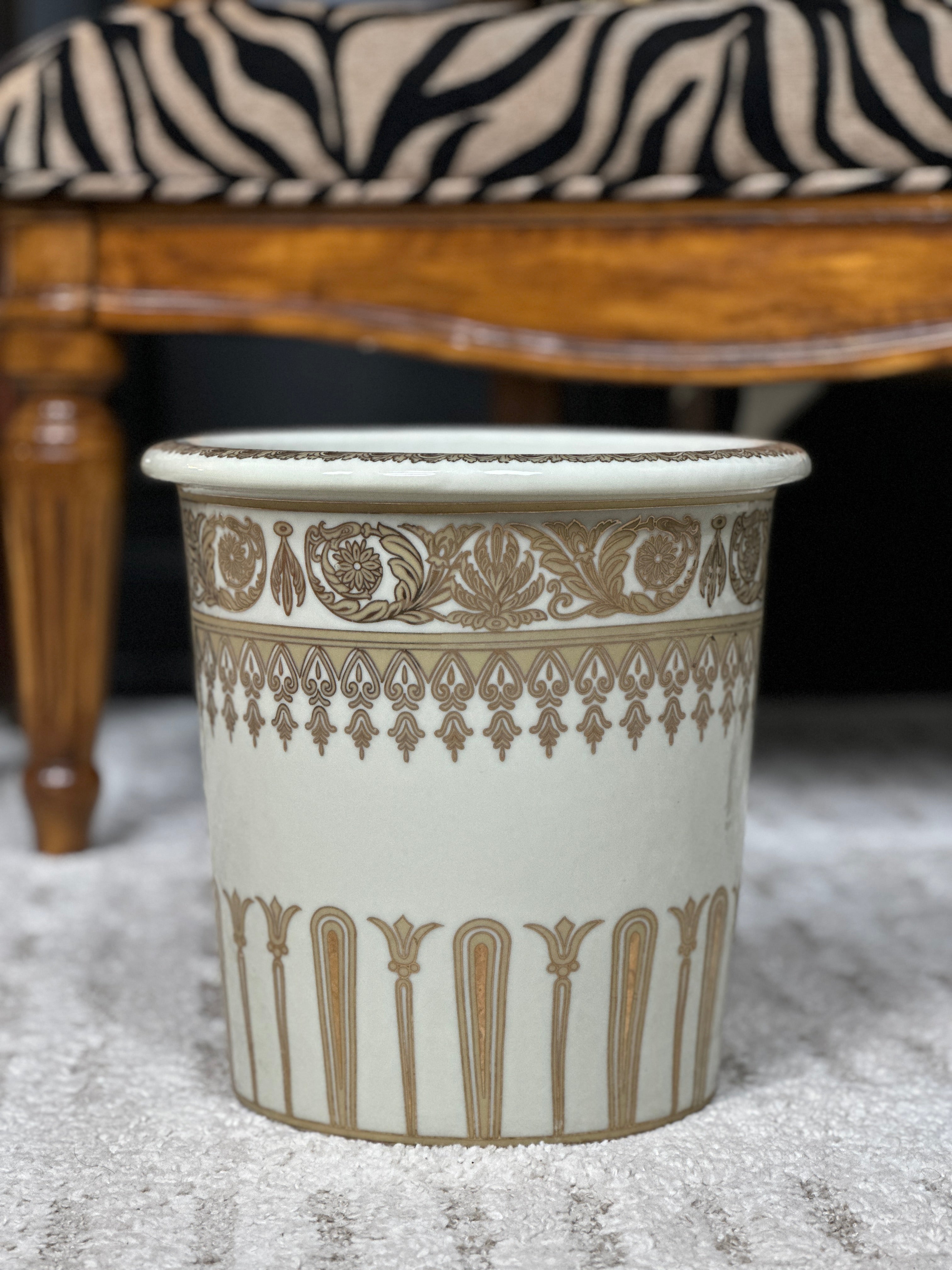 Decorative Neoclassical Inspired Waste Bin by Amita