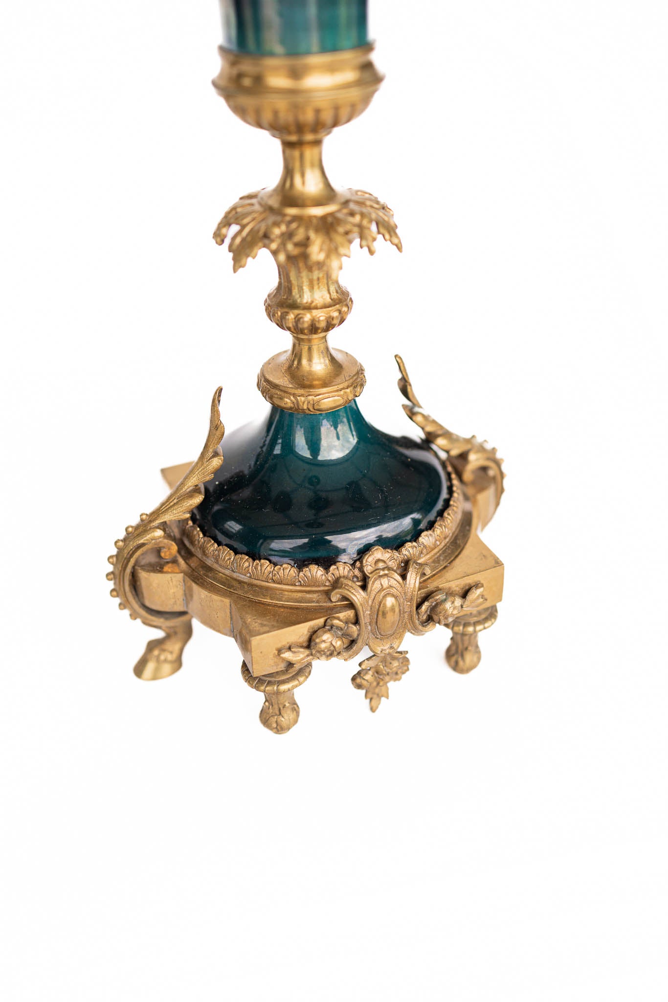Malachite and Ormolu Bronze Candelabra Set