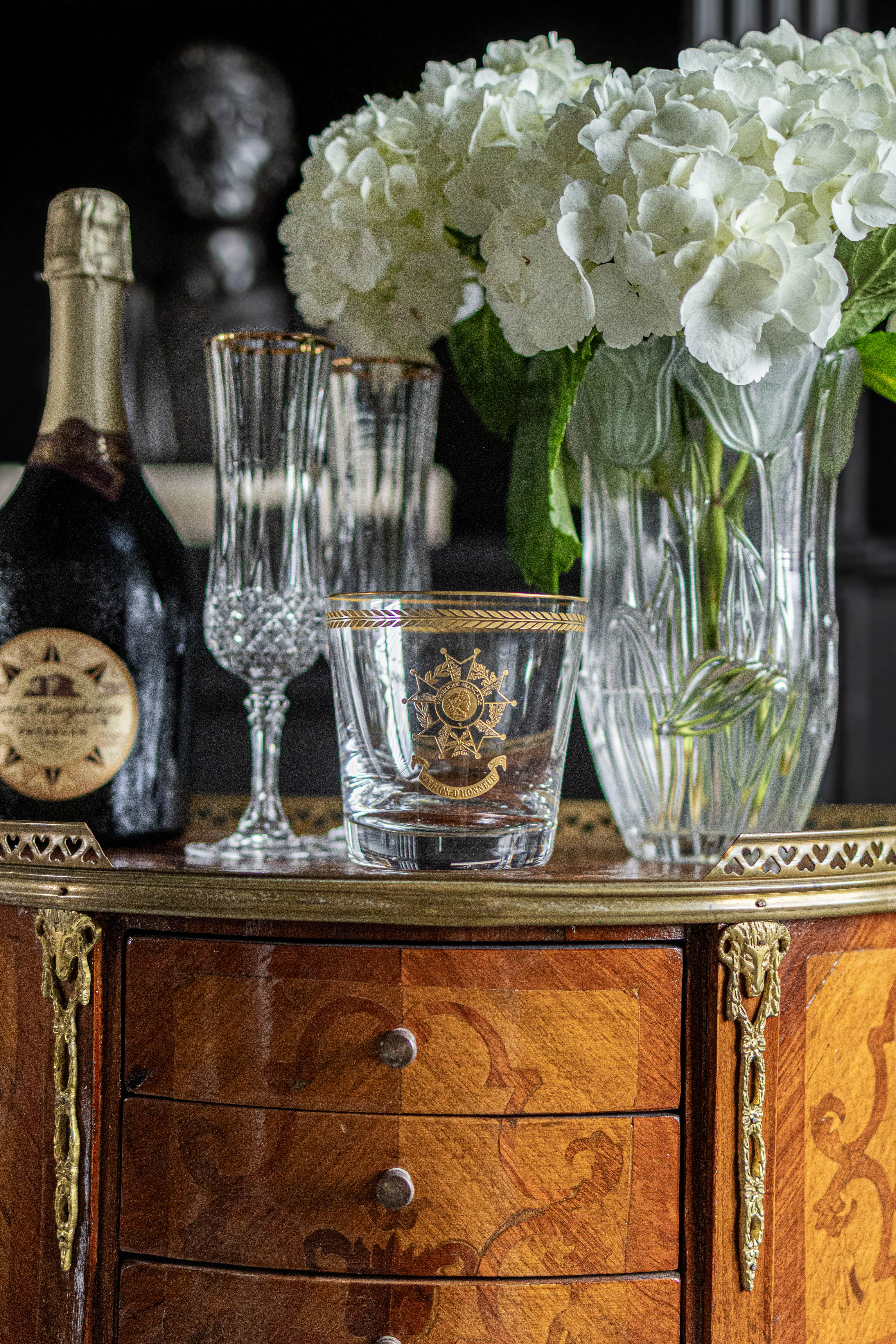 Arthus-Bertrand Crystal Glass with Legion of Honour Emblem