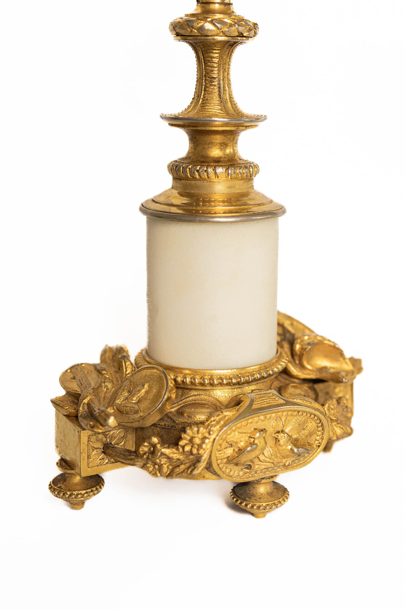 Set of 19th Century French Gold Plated Spelter Candelabras
