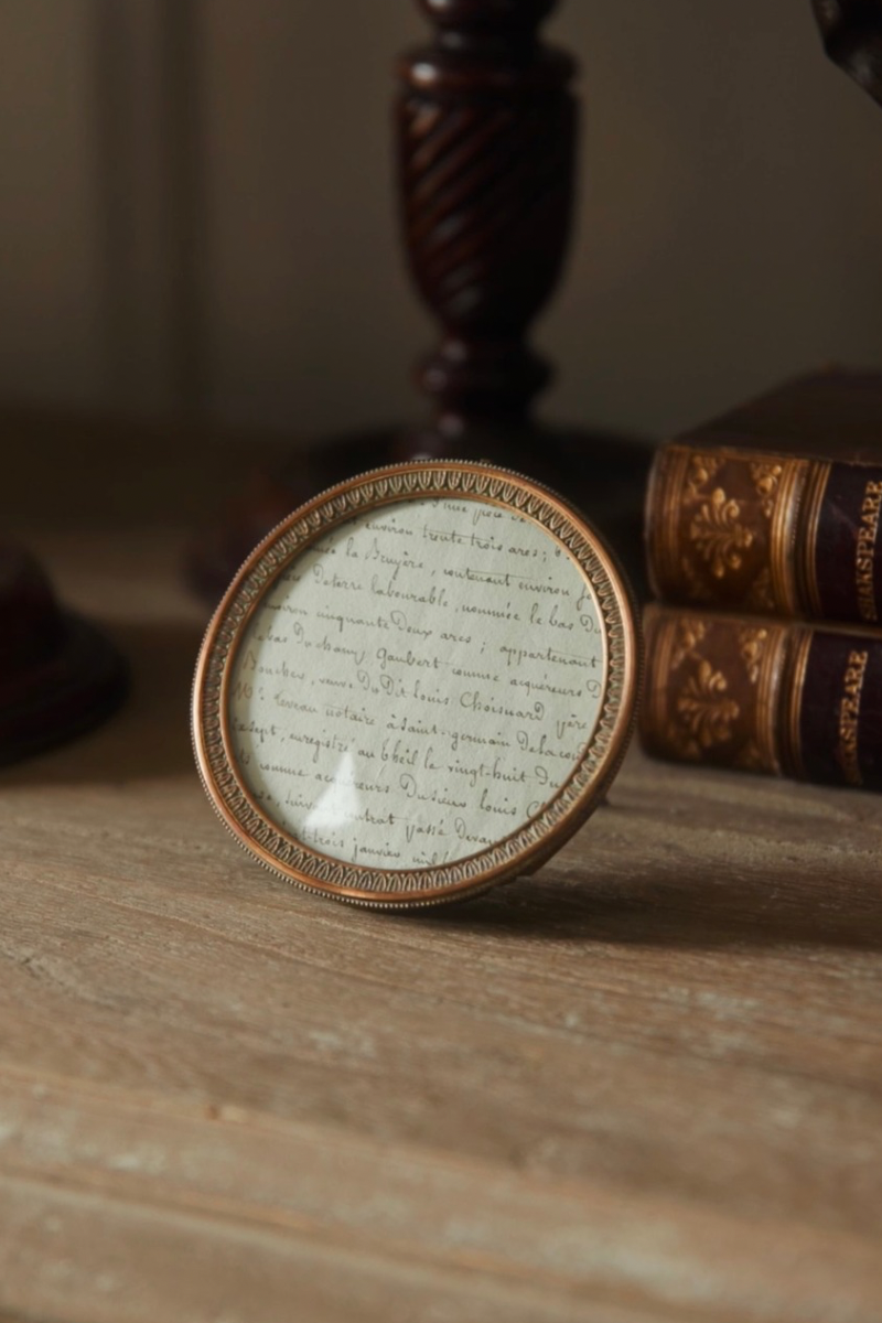 Late 19th Century French Circular Brass Pendant Portrait Frame