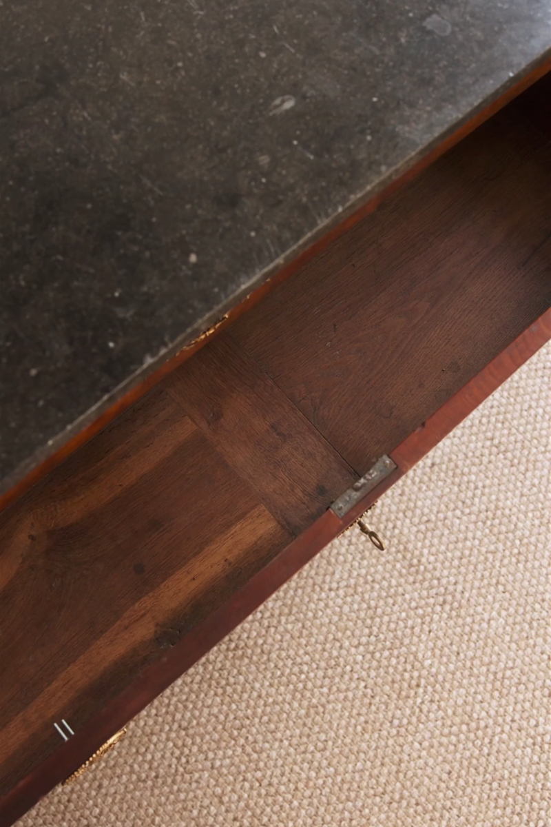 19th Century French Empire Mahogany Commode with Black Marble Top