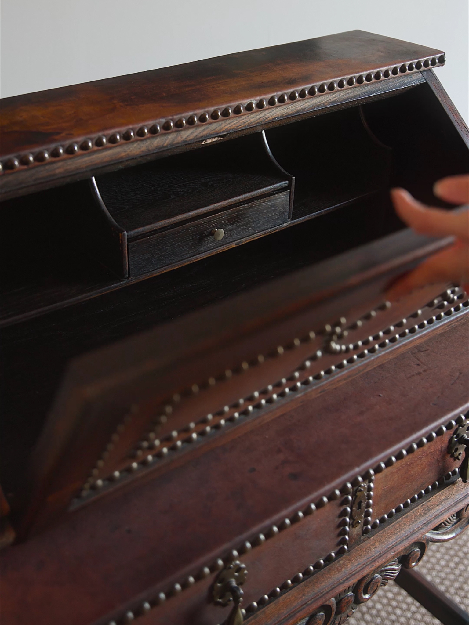 Belgian Baroque Revival Writing Desk by Dujardin–Lammens
