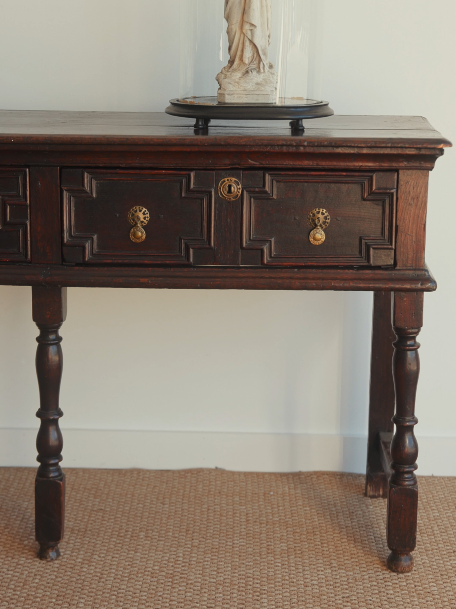 English 19th-Century Jacobean Revival Oak Console Table