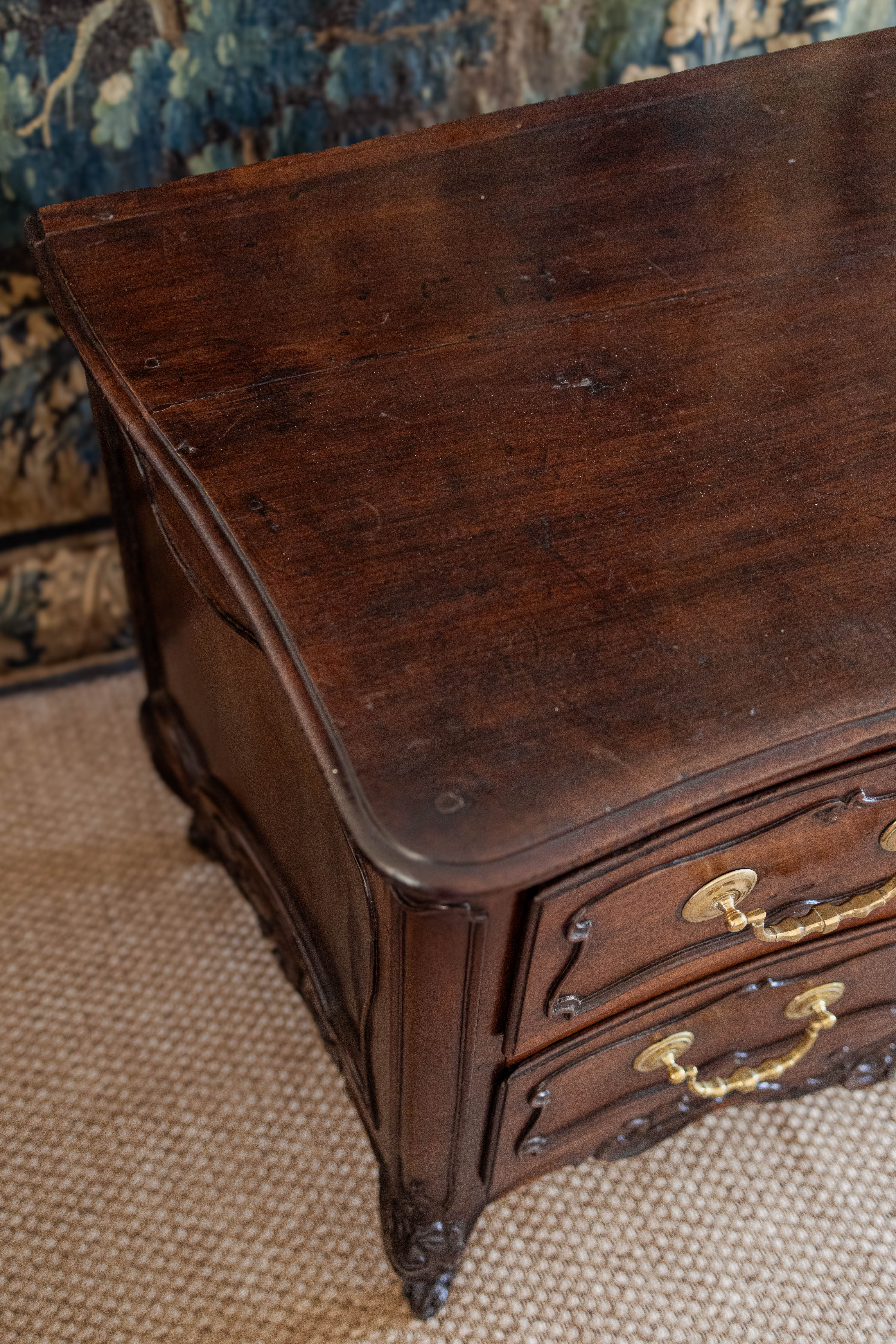 1740s Louis XV Carved Walnut Commode