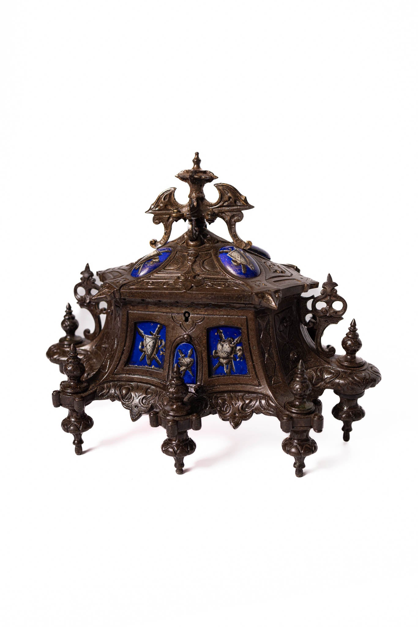 19th Century Casket With Hand Painted Porcelain Accents