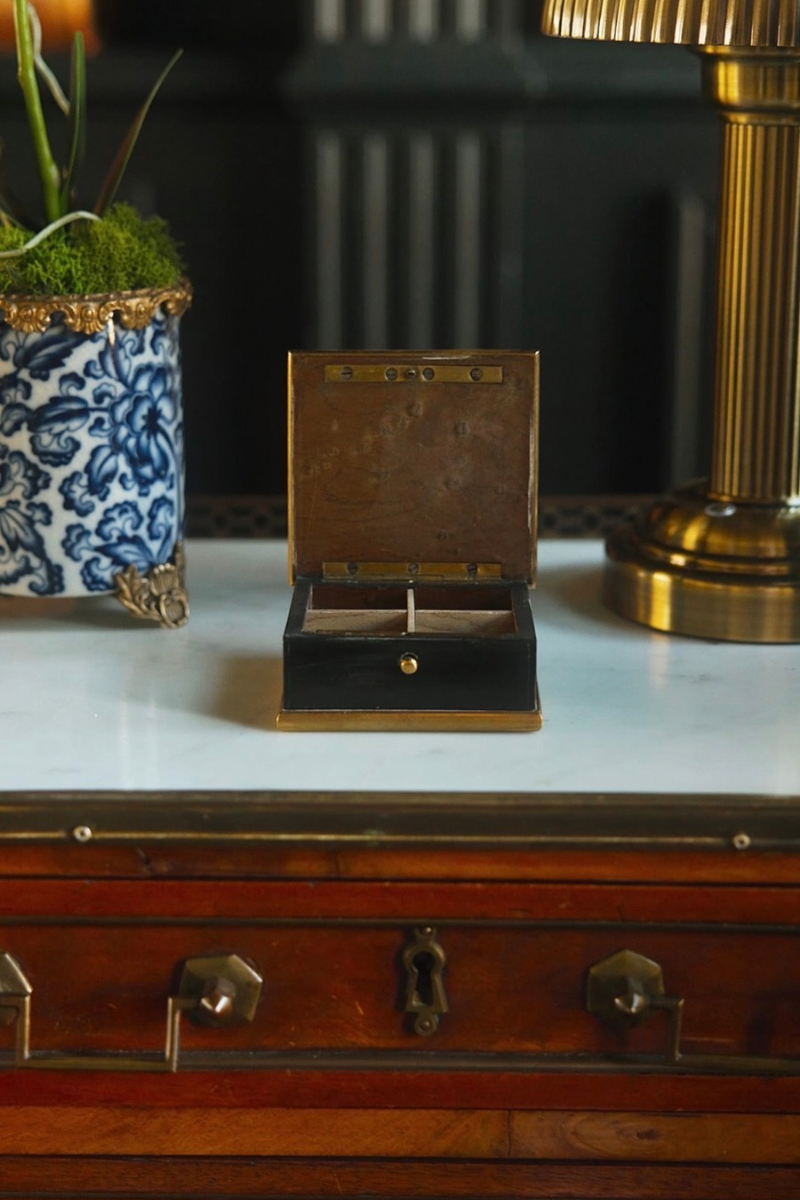 19th-Century French-Inscribed Postage Stamp Box