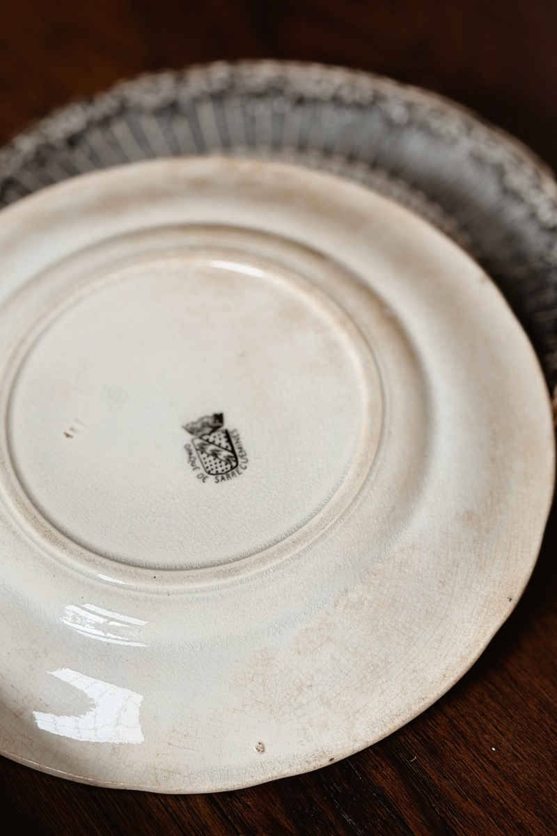 French Transferware “Les Grèves” Plates, Sarreguemines Circa 1900