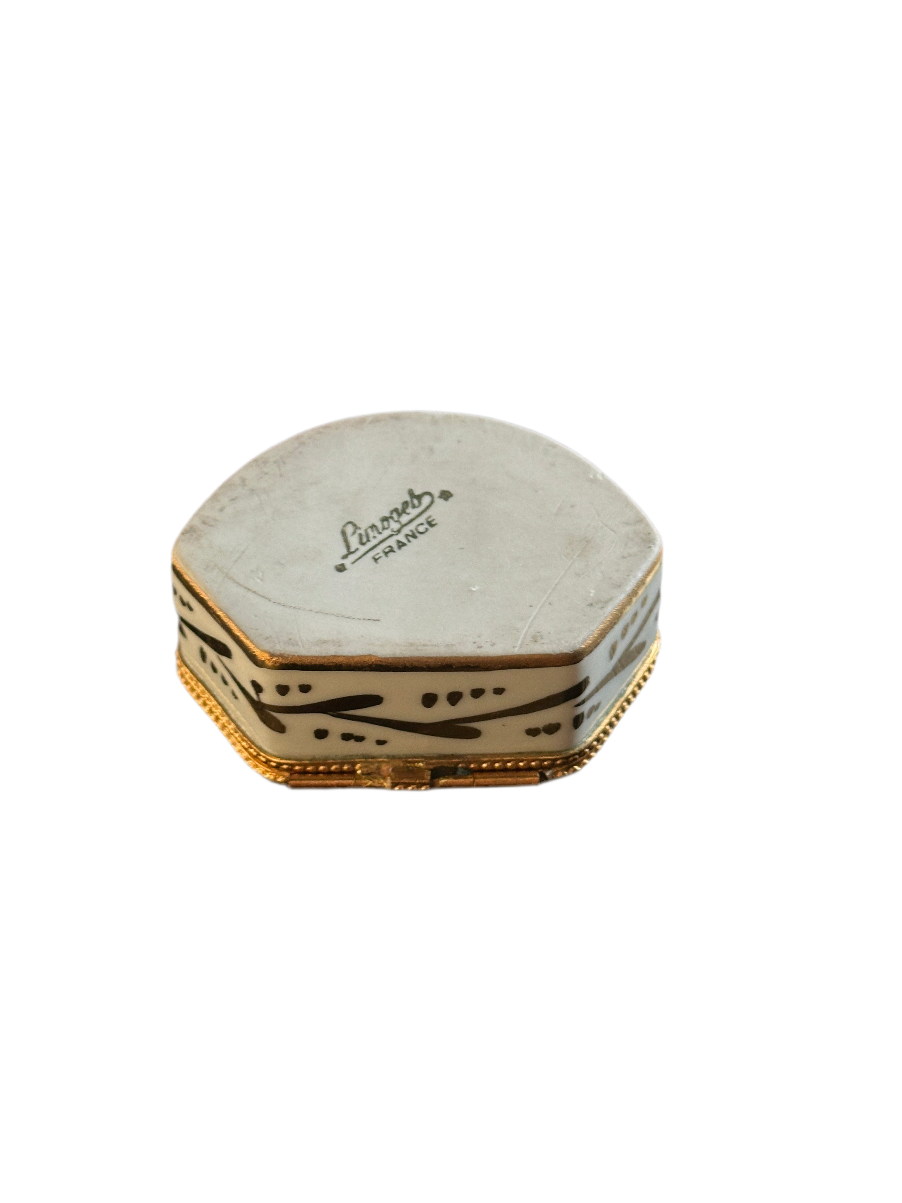 Limoges Porcelian Trinket Box - Napoleonic Eagle Motif