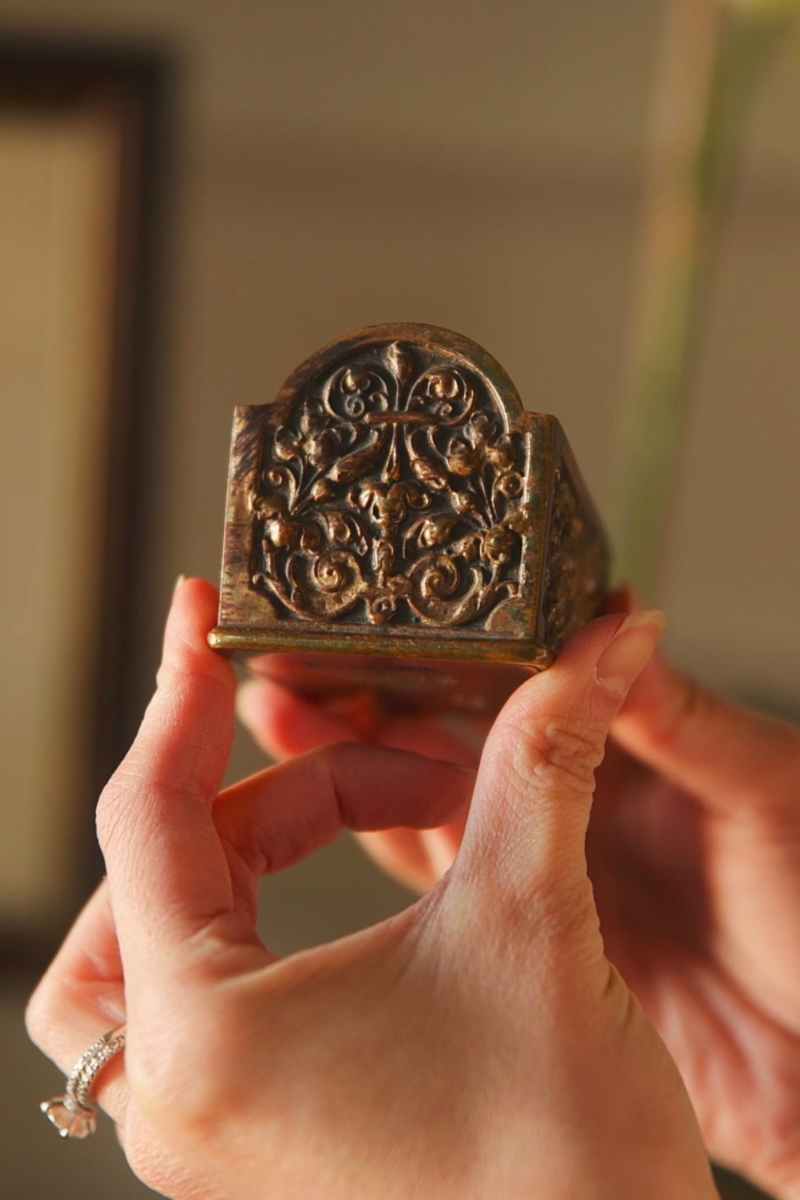 19th Century French Gilt Brass Ink Brush