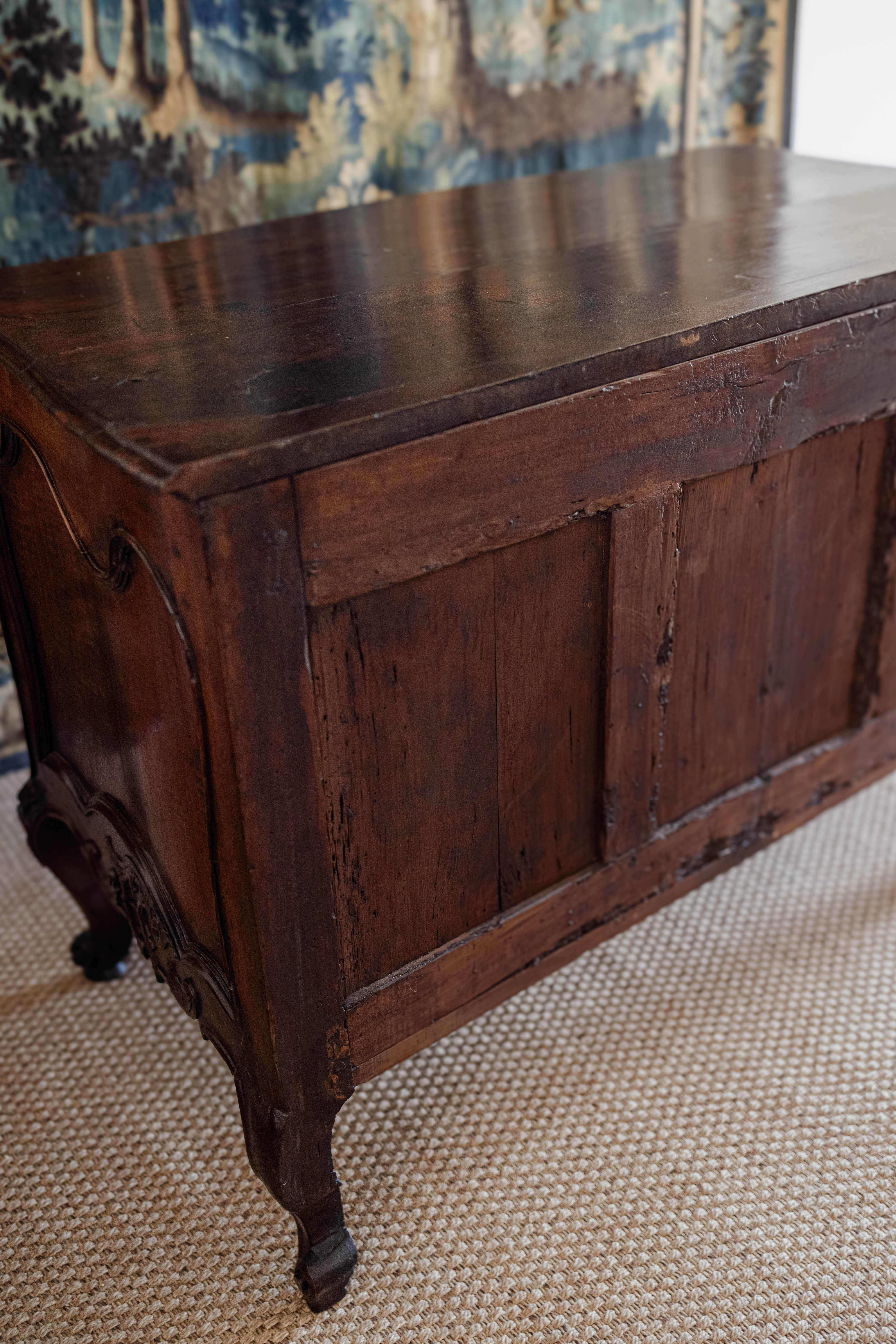 1740s Louis XV Carved Walnut Commode