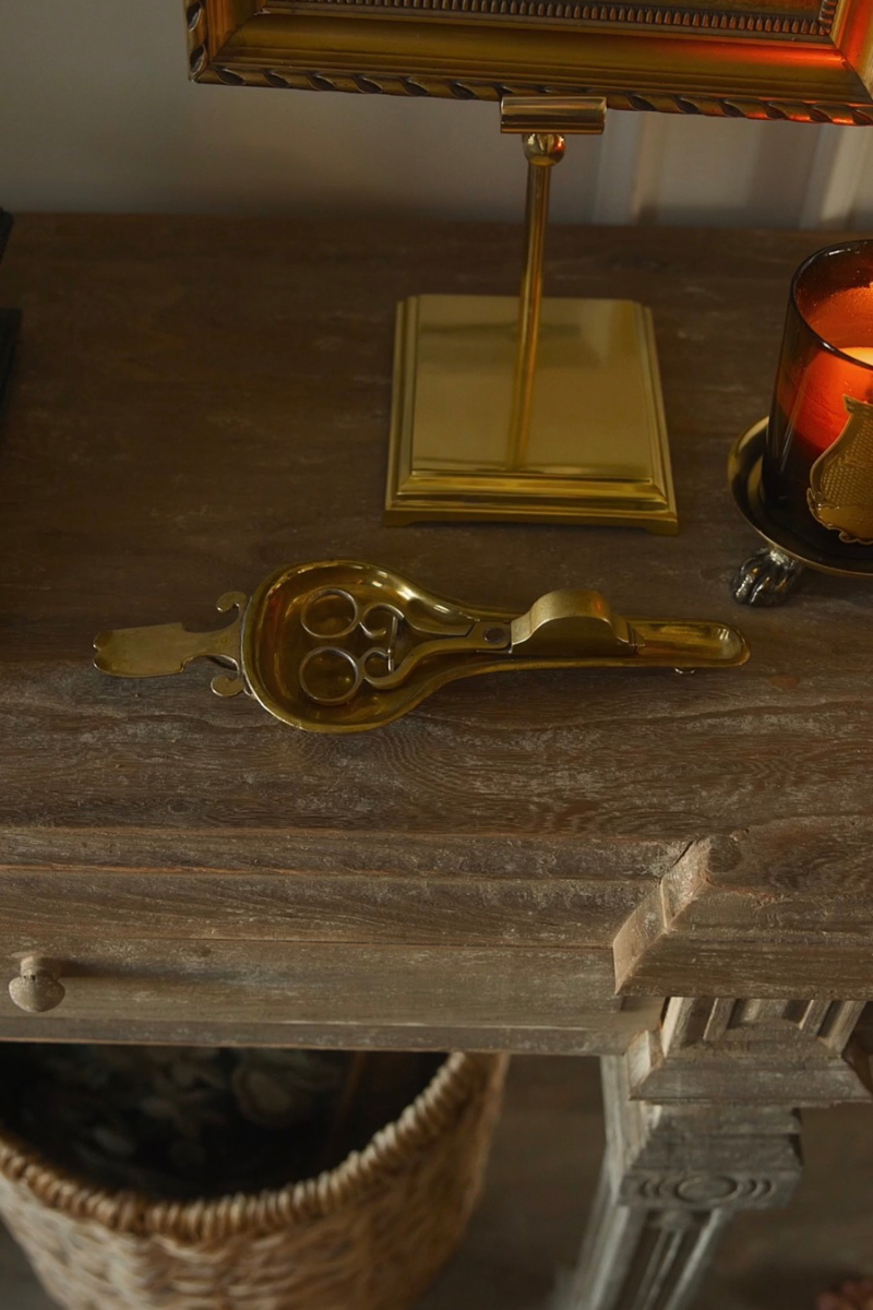 19th C. French Brass Snuffer Set with Tray