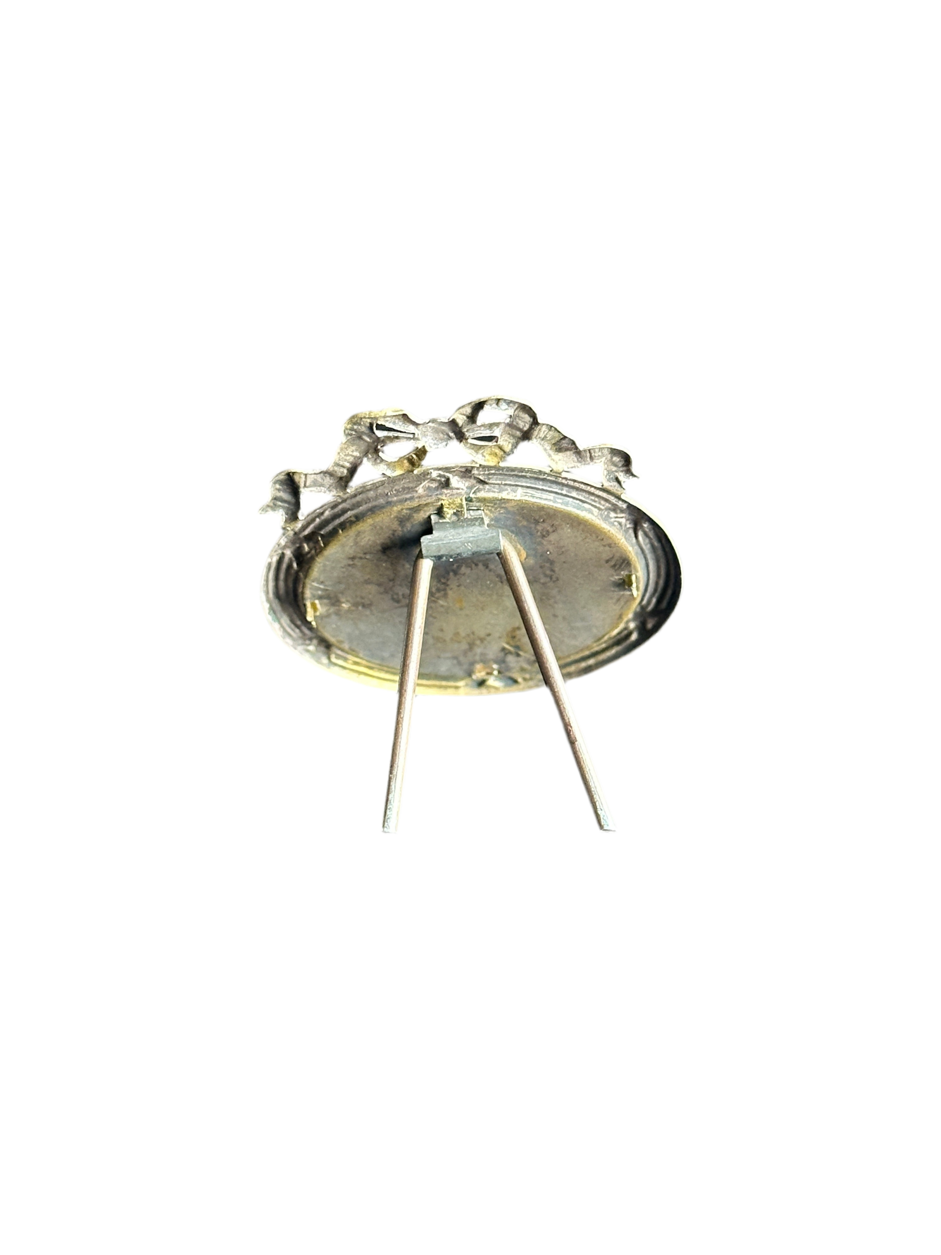 19th Century Petite Round Brass Bow Frame
