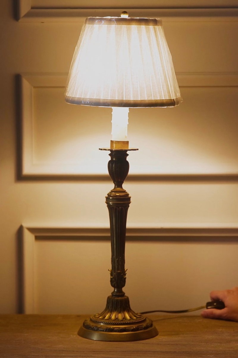 French Neoclassical Brass Lamp by Gagneau & Cie of Paris