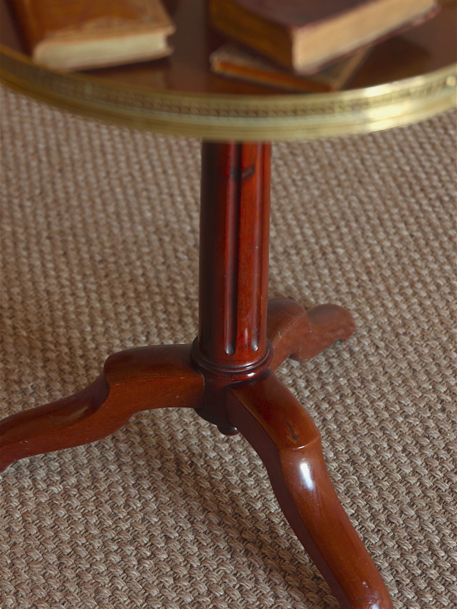 French Two-Tier Mahogany Guéridon with Brass Galleries