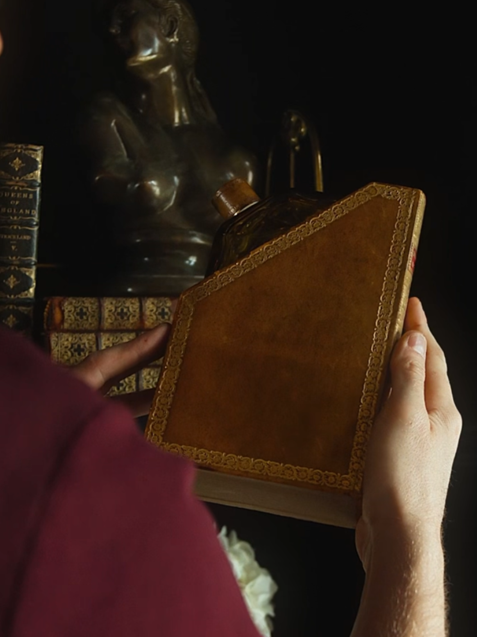 19th Century French Leather Bound Book Decanter