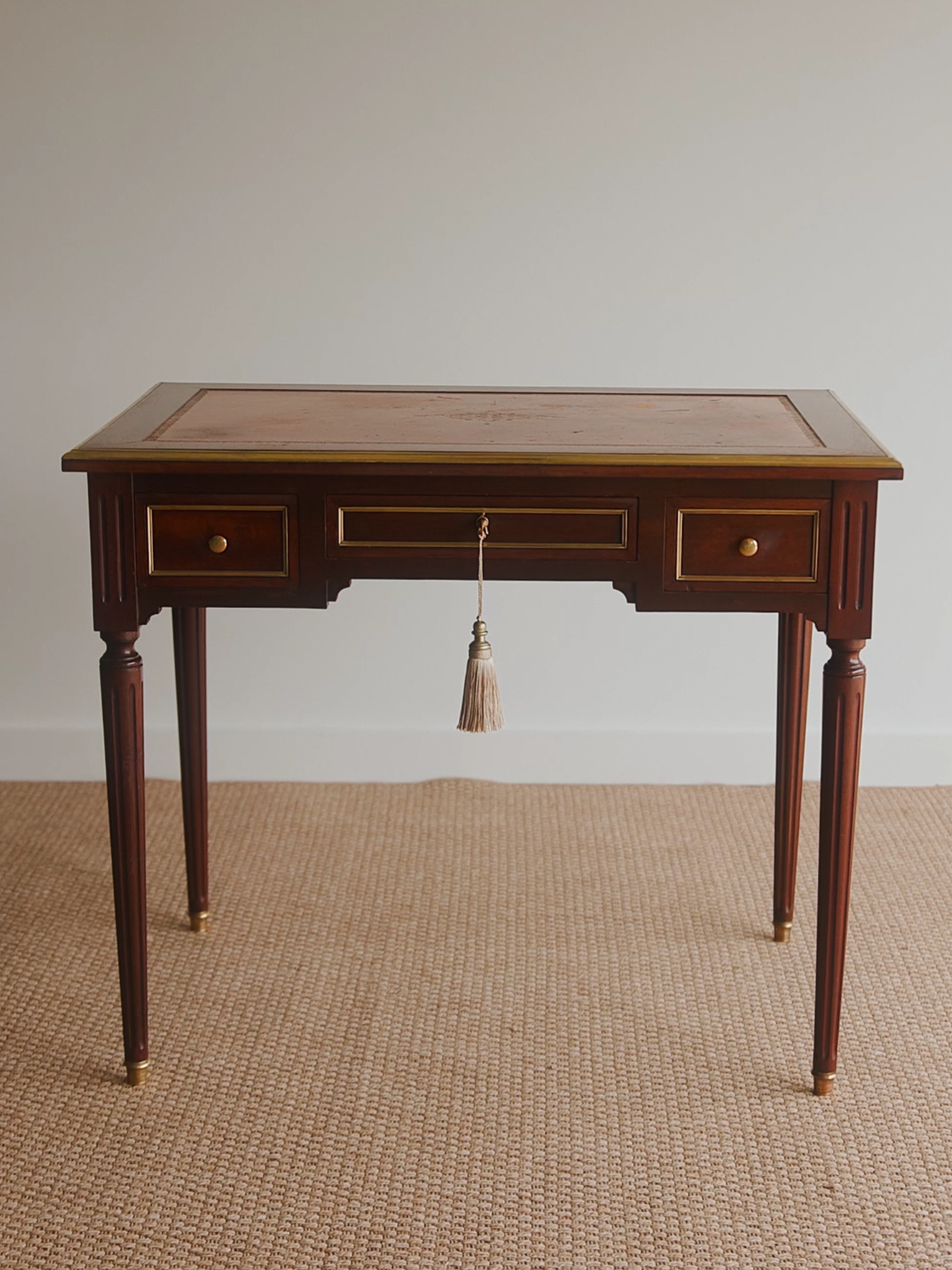 Louis XVI Partners Writing Desk with Dual Pull-Out Writing Slides