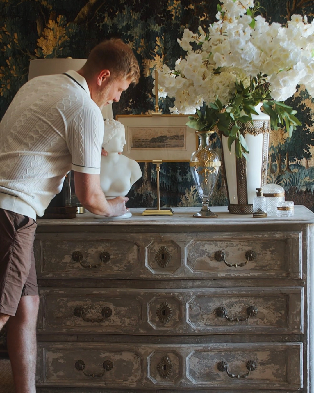 19th Century–Inspired Classical Marble Torso on Pedestal