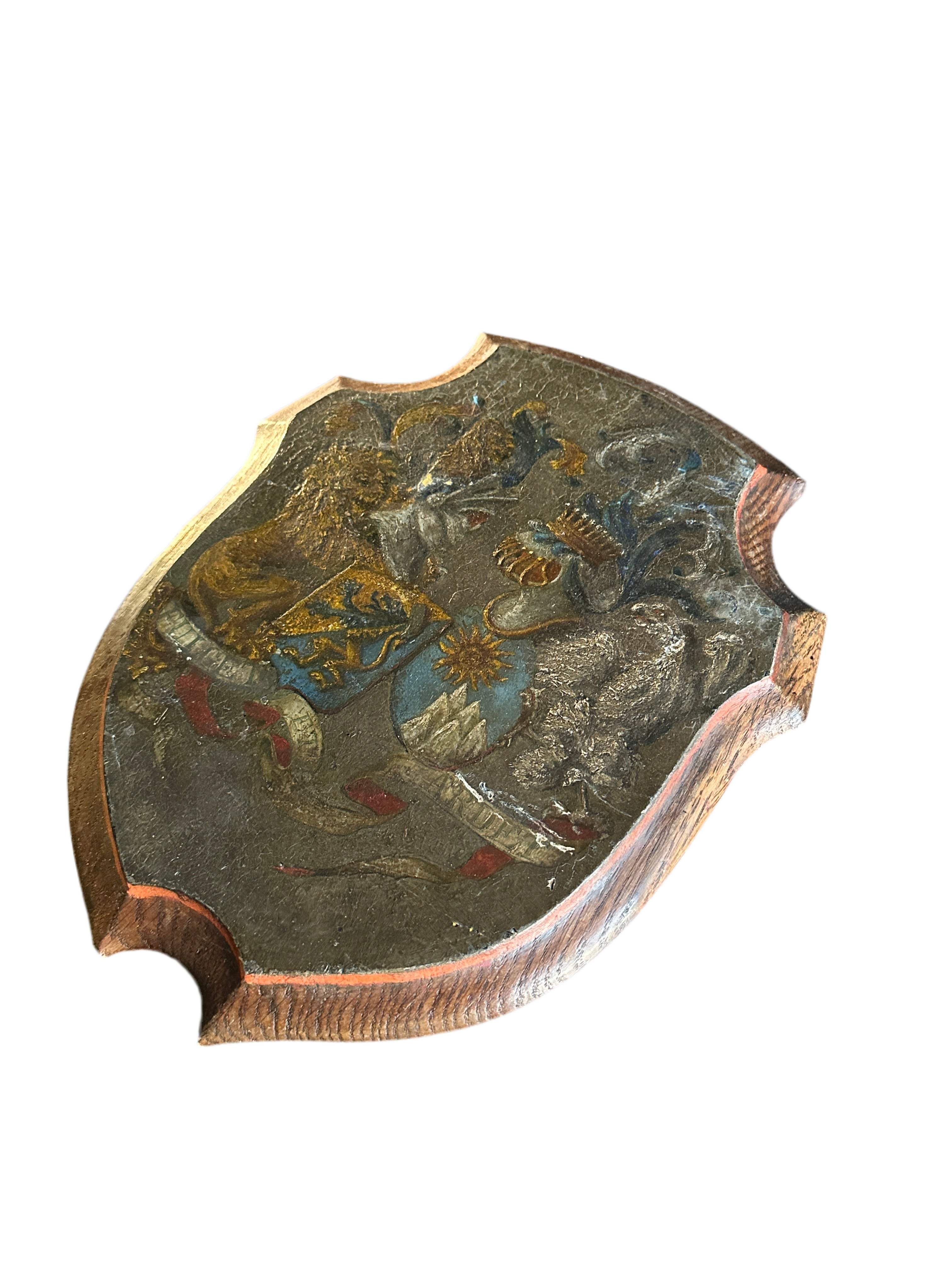 Hand Painted Heraldic Wooden Shield Plaque
