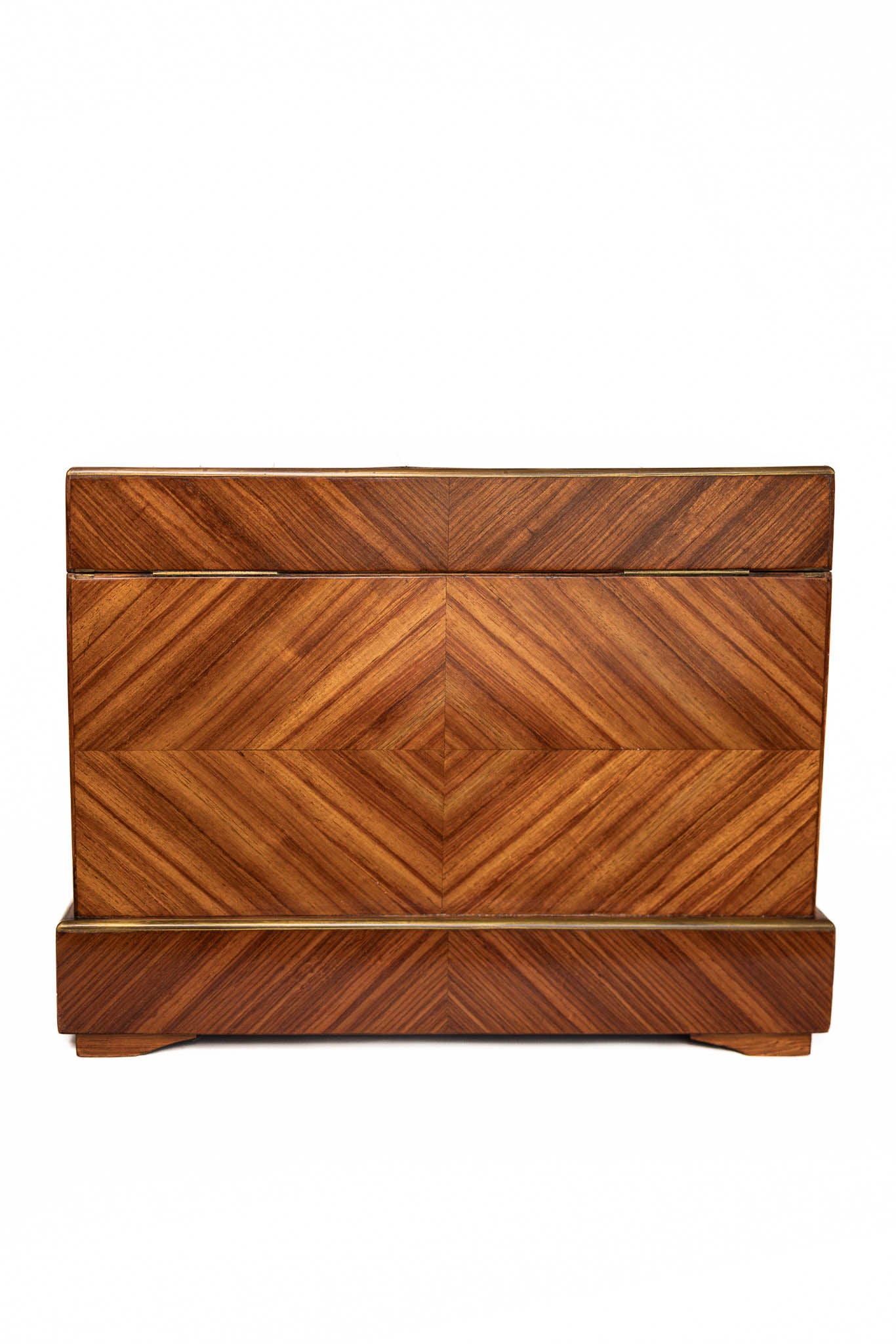 19th Century French Napoleon III Marquetry Tantalus Box with Etched Crystal Decanters