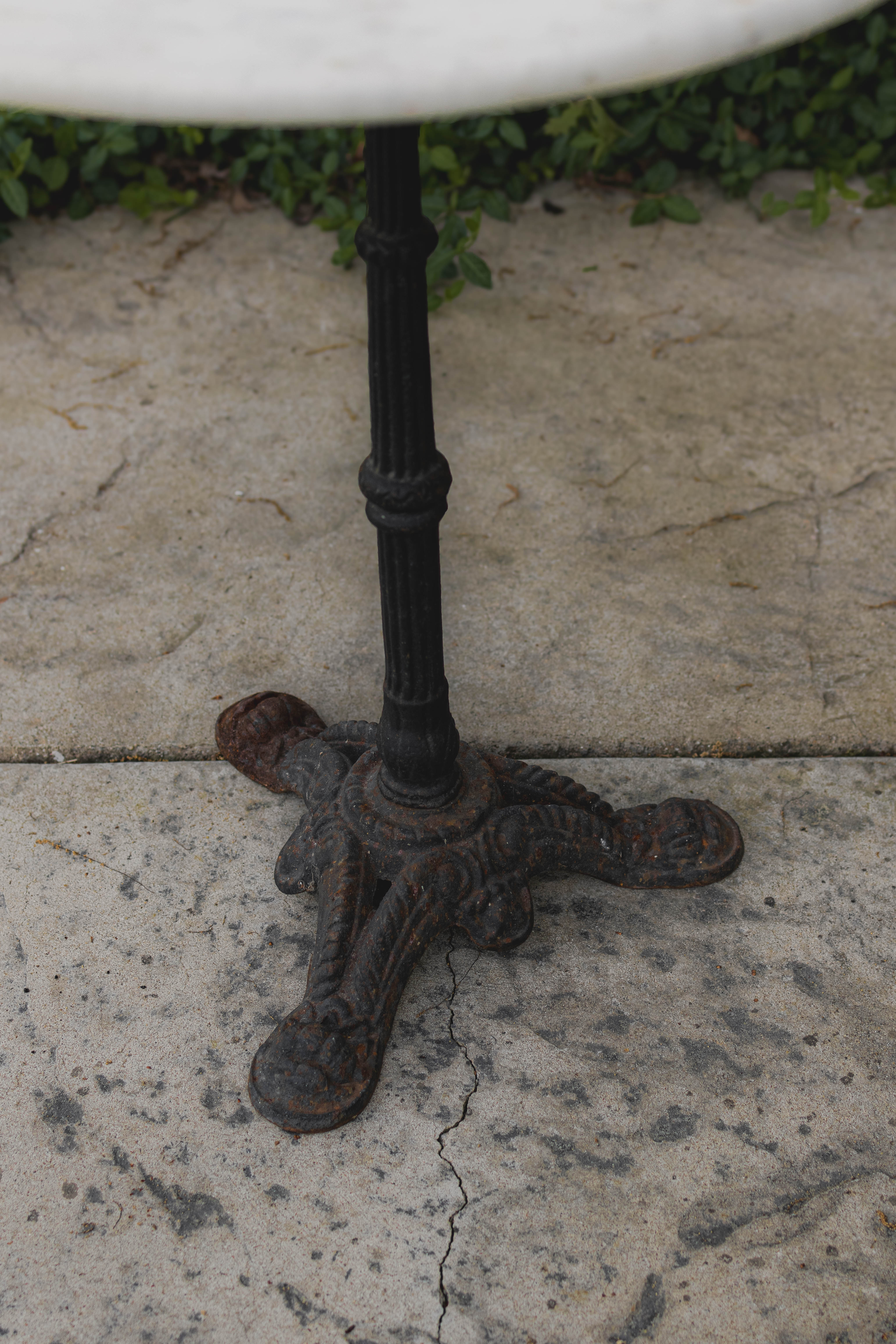 Antique French Marble Top Bistro Table