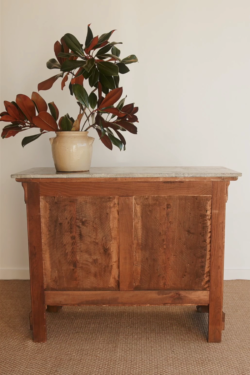 19th Century French Provincial Four-Drawer Commode with Marble Top