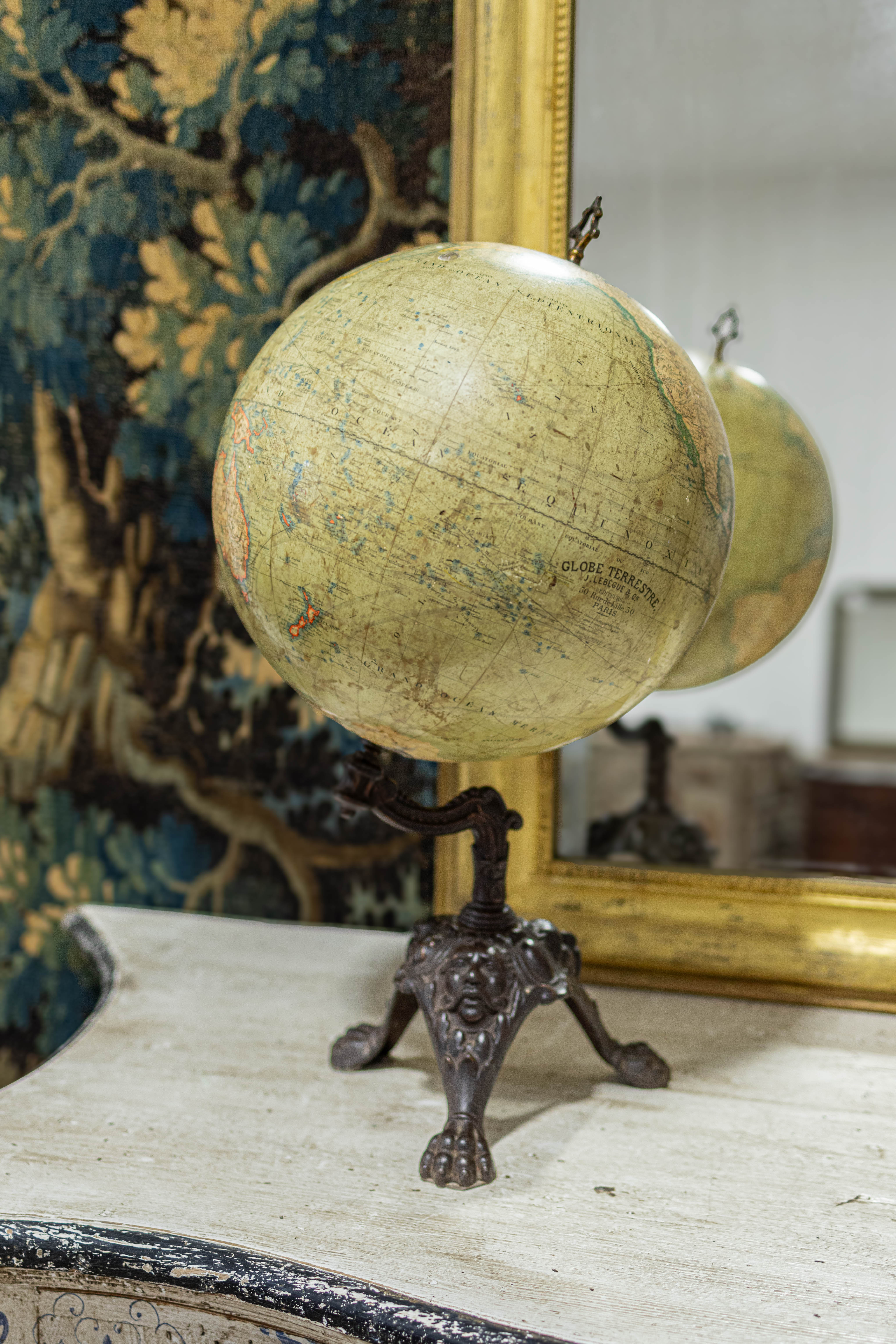 1800s Legegue French Terrestrial Globe