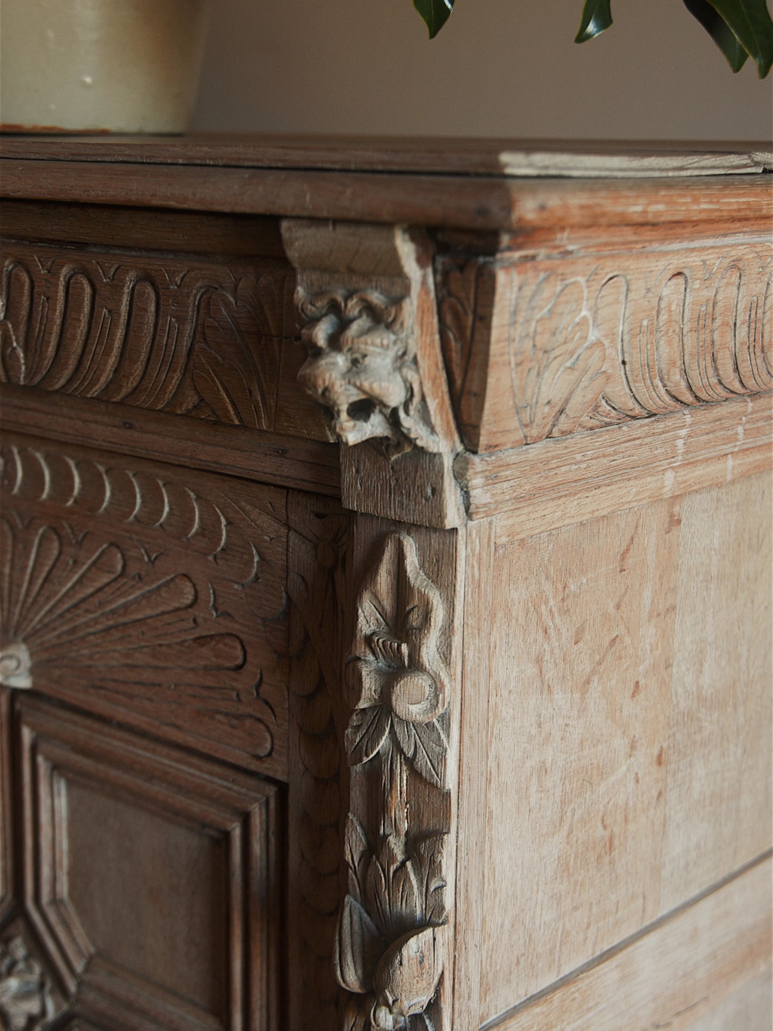 Antique French Carved Oak Cabinet