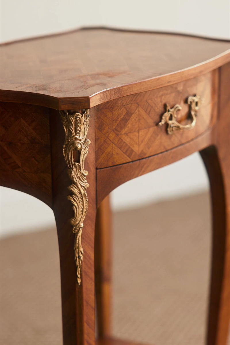 Late 19th Century French Marquetry Side Tables / Nightstands – Pair