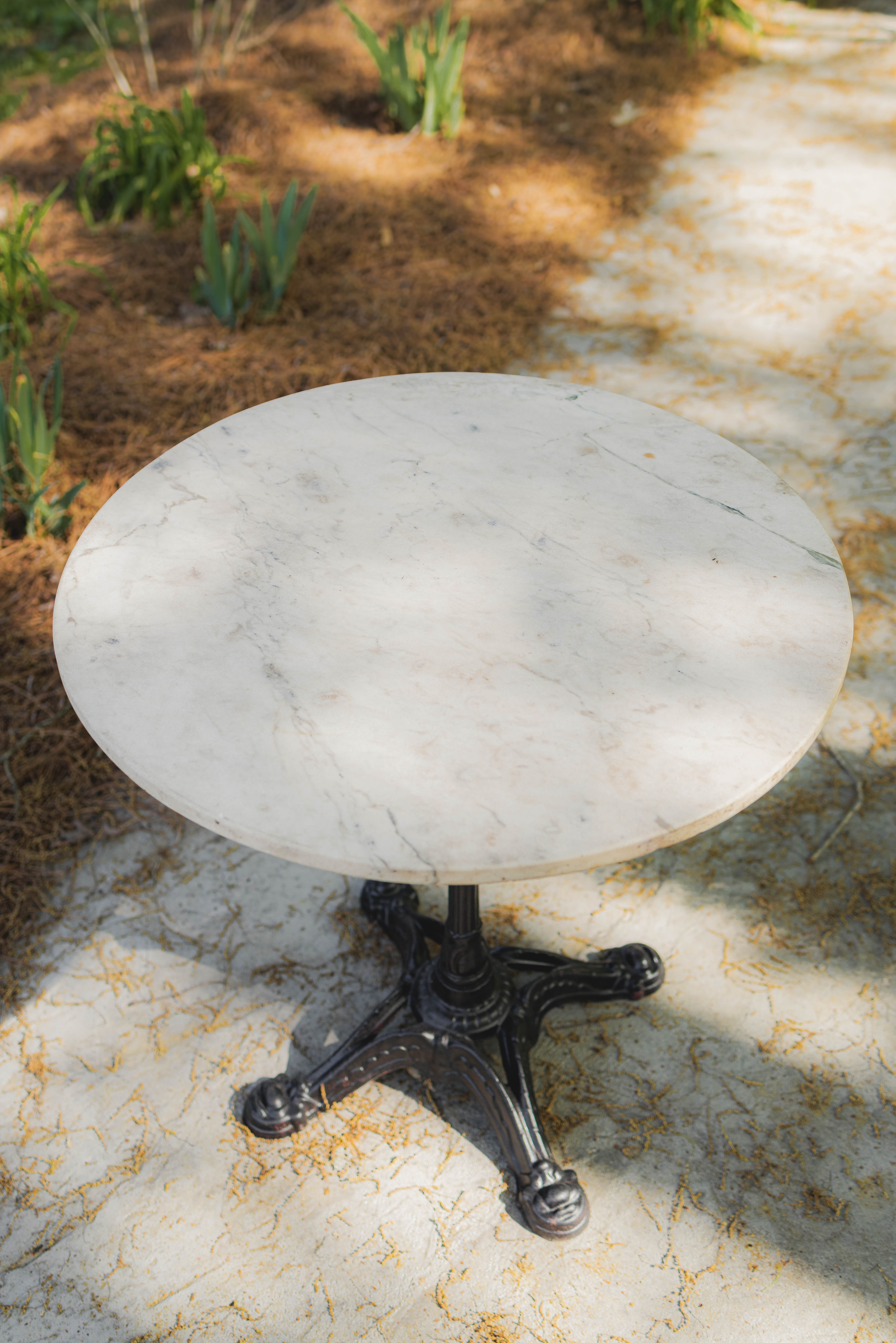 French Marble Top Bistro Table