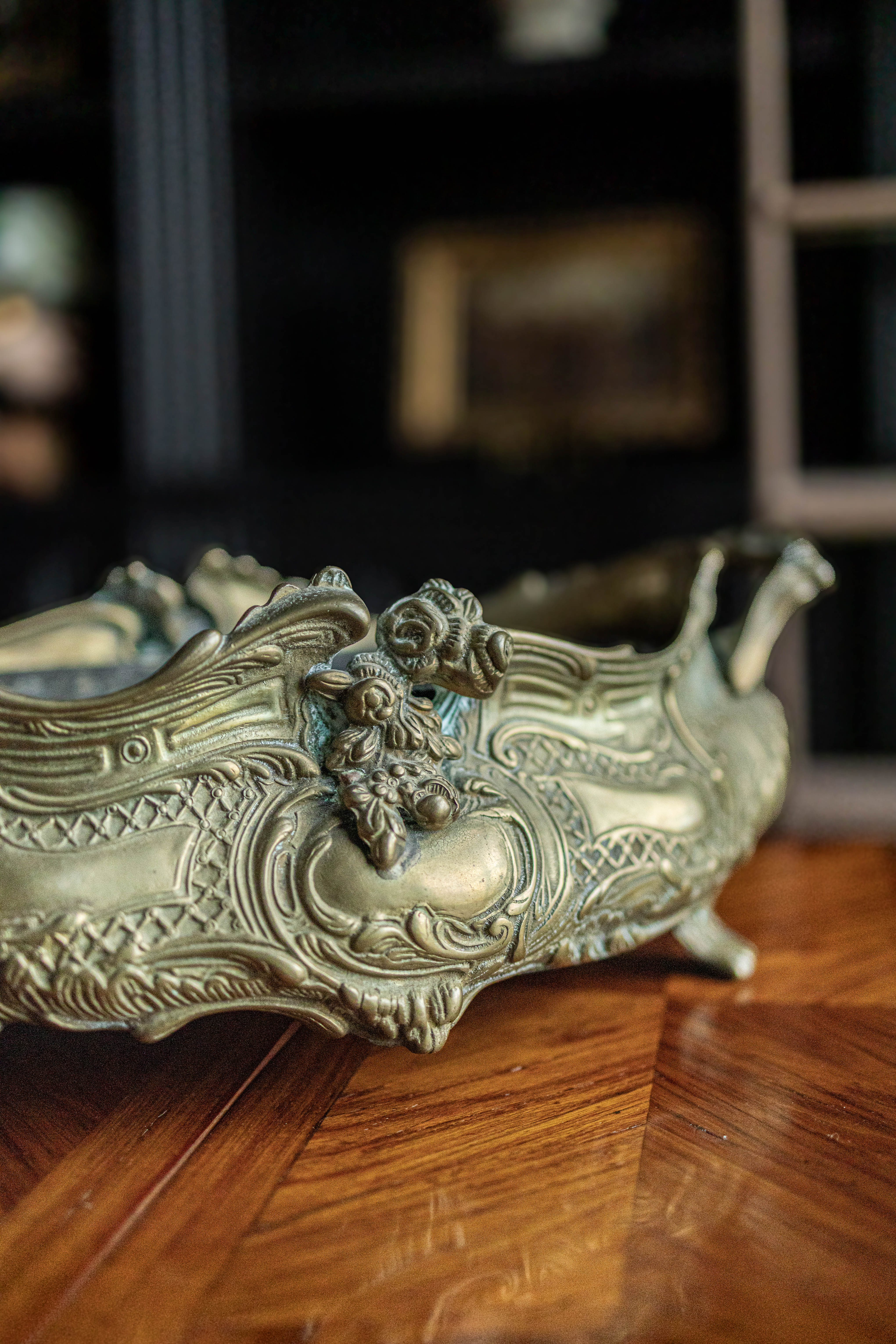 19th Century French Bronze Jardinere with Insert