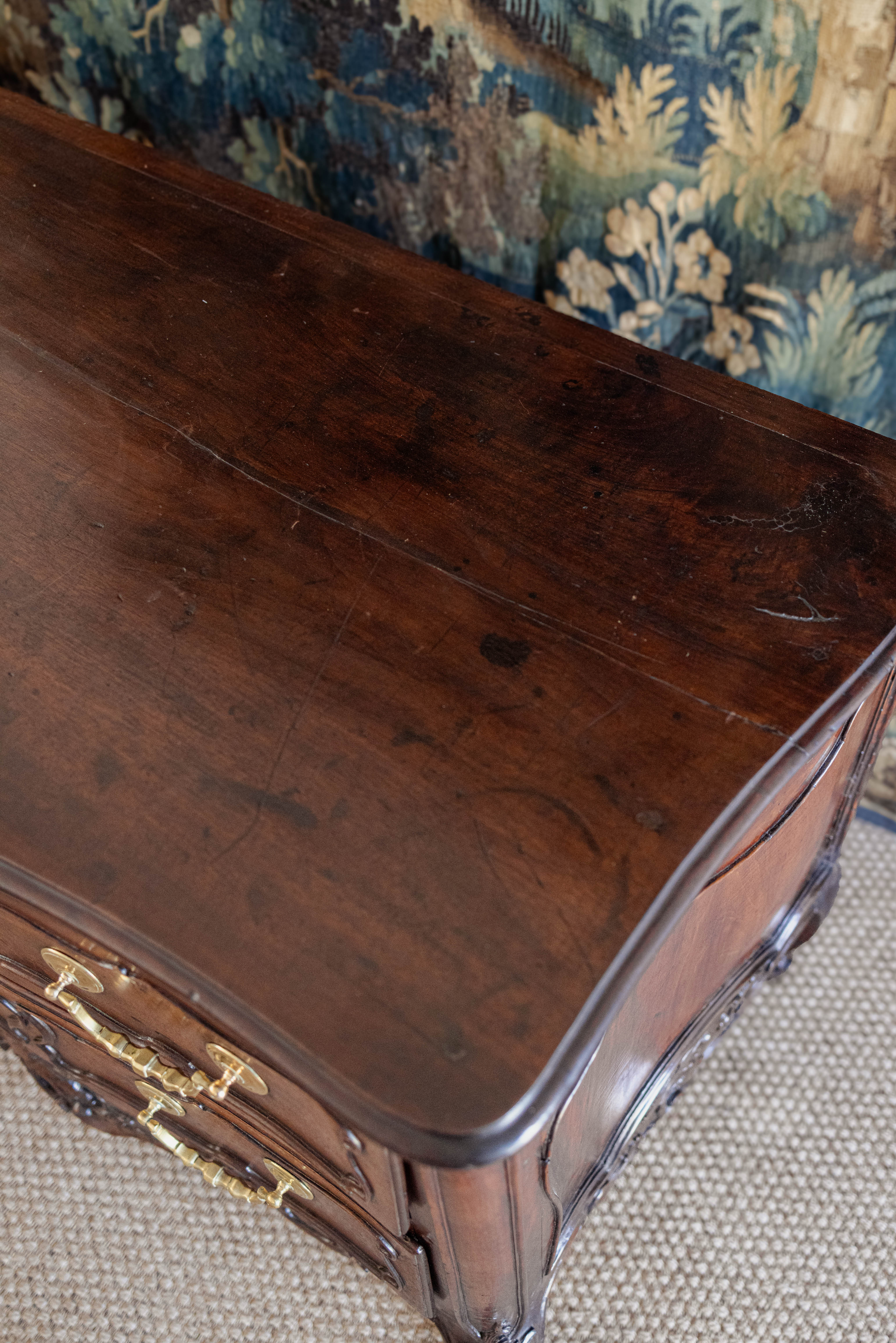 1740s Louis XV Carved Walnut Commode