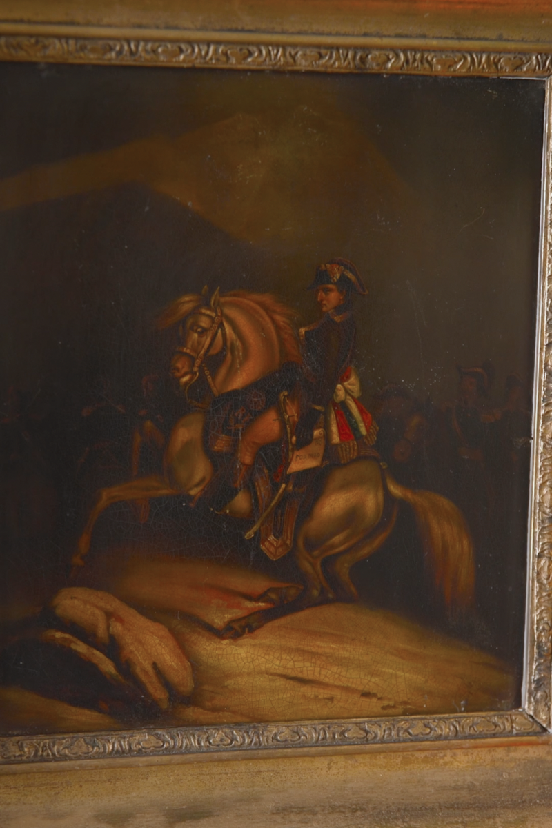 19th Century French Equestrian Portrait Napoleon Bonaparte on Copper