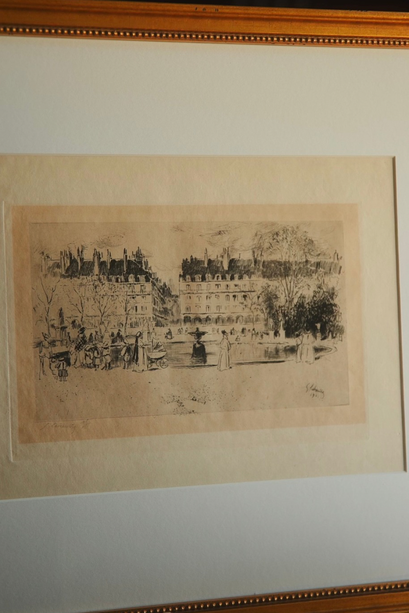 Early 20th Century Parisian Street Scene Etching - Signed & Dated 1901