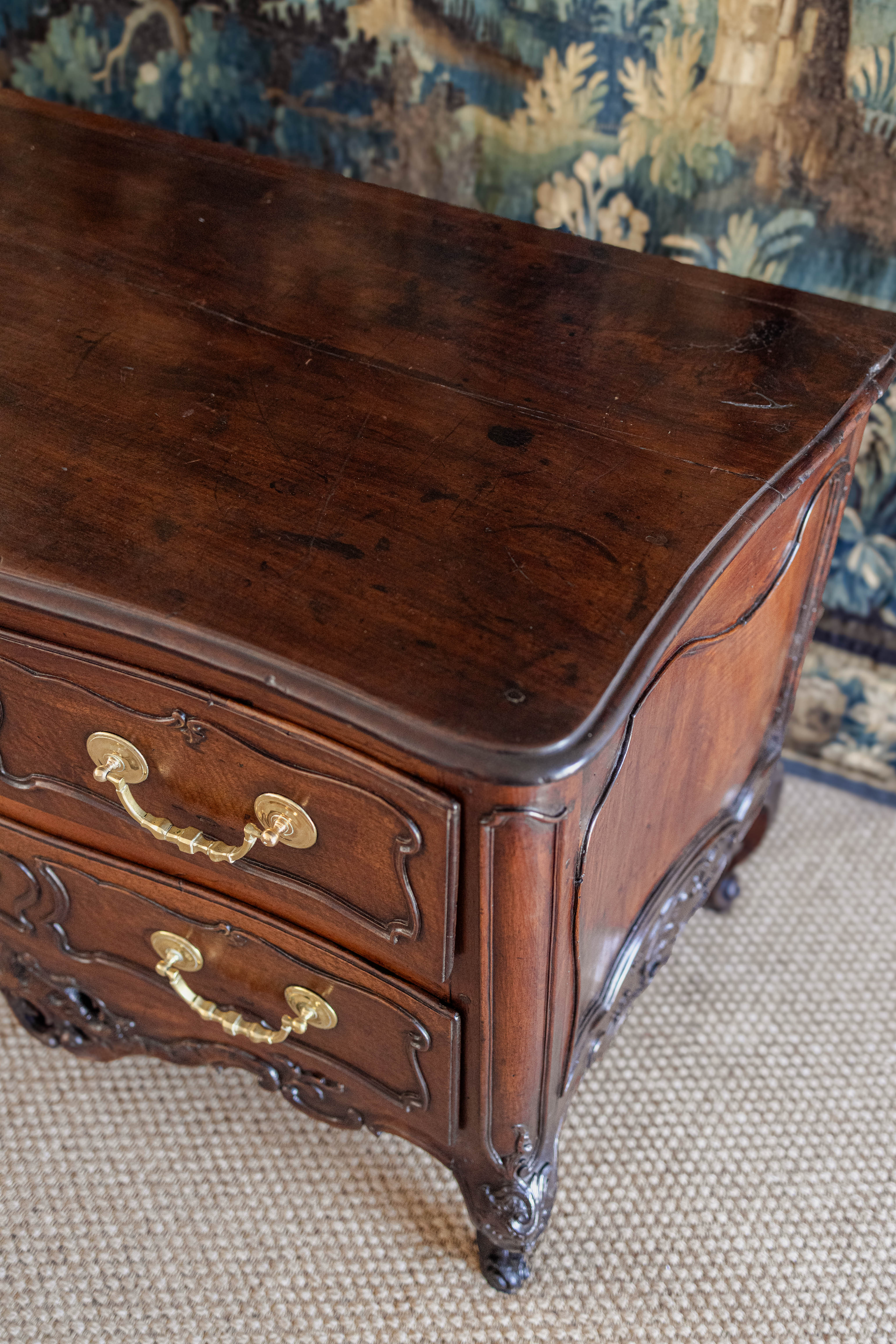 1740s Louis XV Carved Walnut Commode
