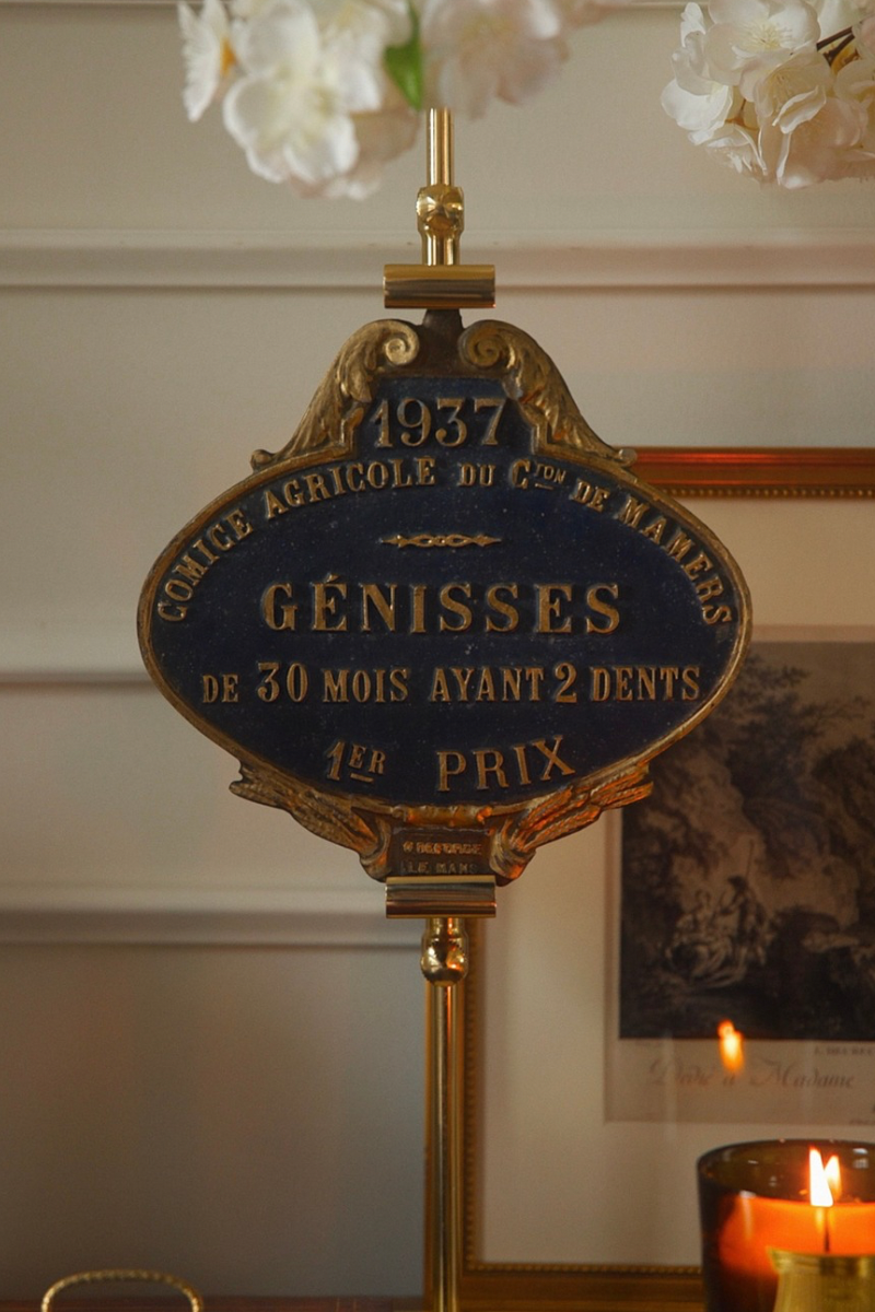 1937 French Agricultural Award Plaque, Génisses – 1er Prix, Le Mans