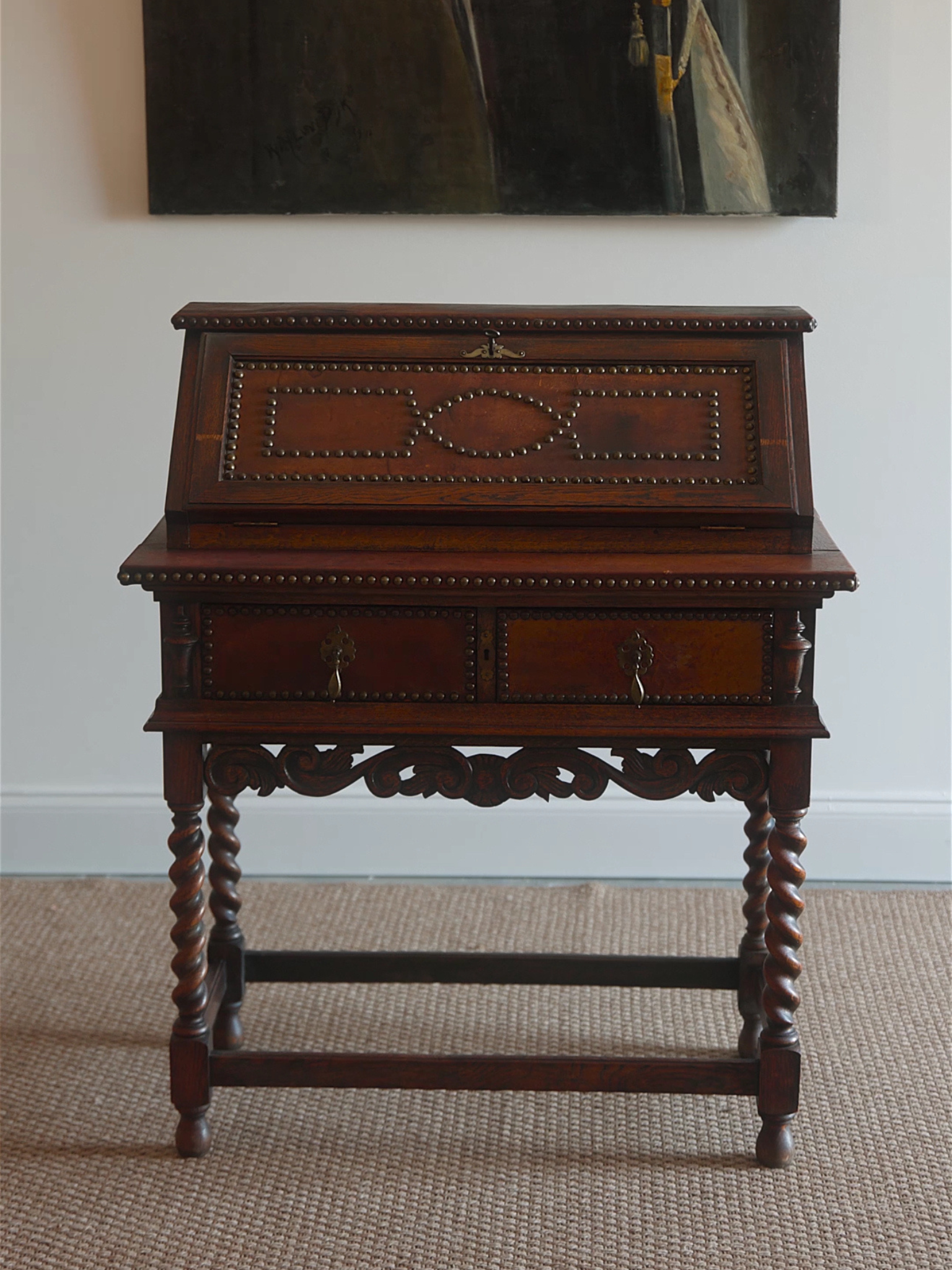 Belgian Baroque Revival Writing Desk by Dujardin–Lammens