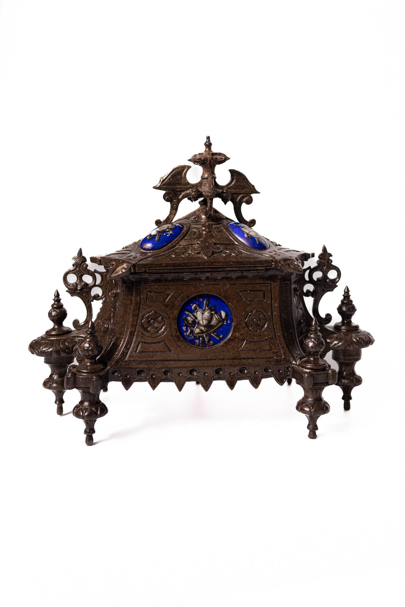 19th Century Casket With Hand Painted Porcelain Accents