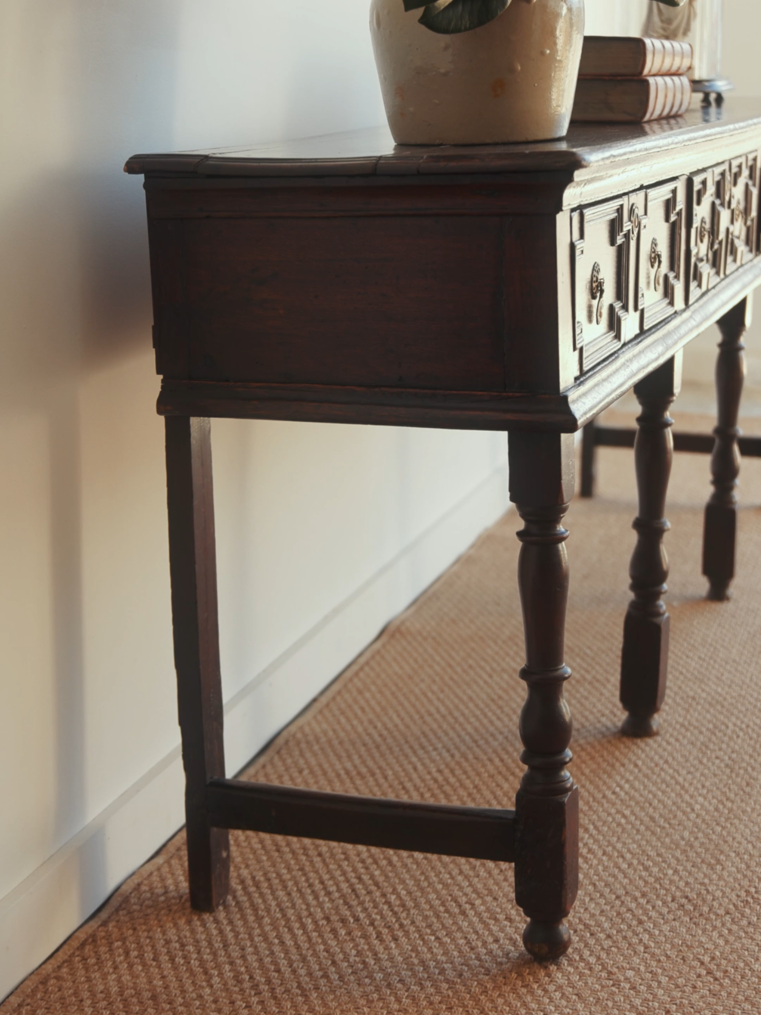 English 19th-Century Jacobean Revival Oak Console Table