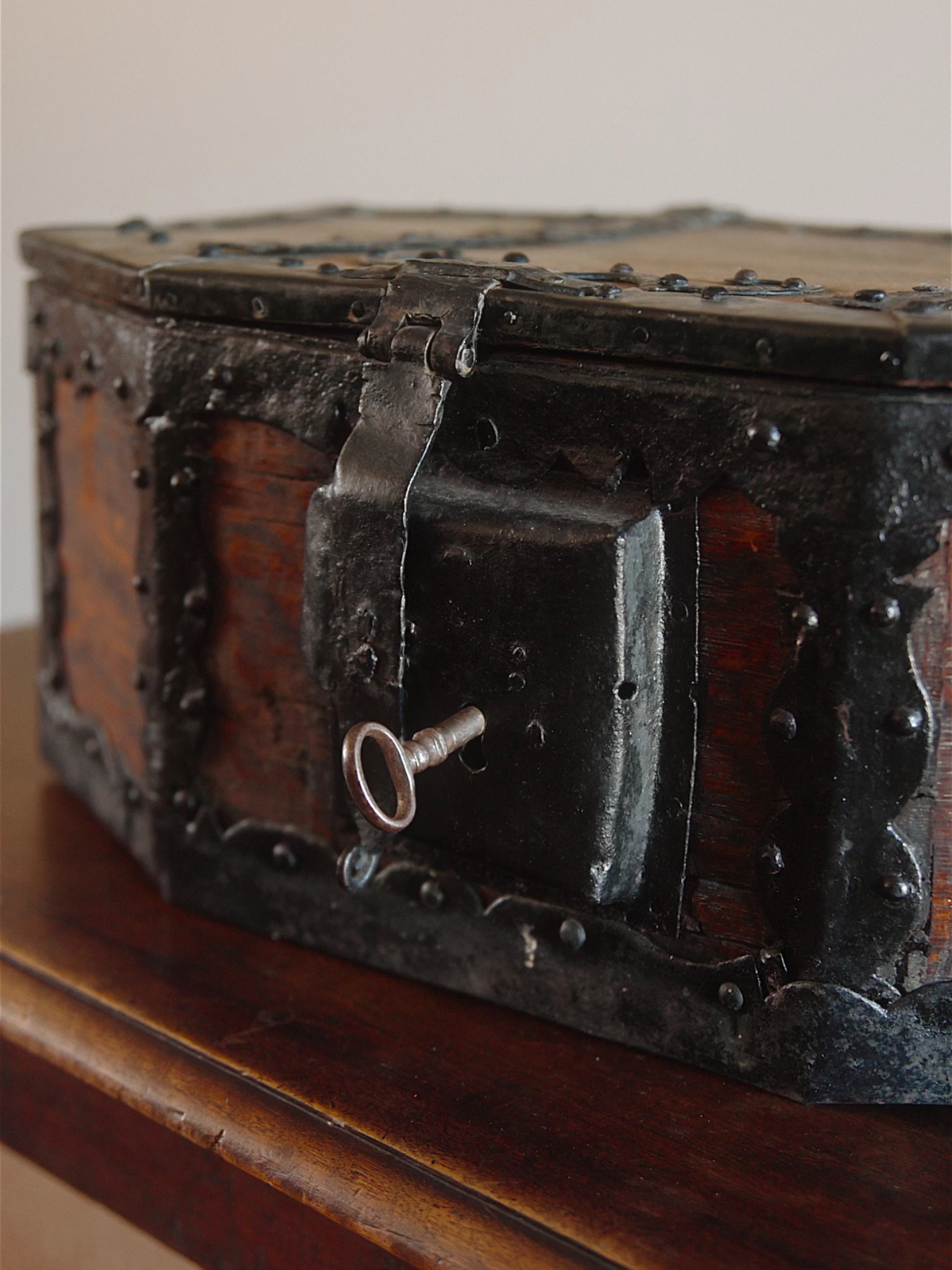 17th-Century Iron-Bound Strongbox (Coffer)