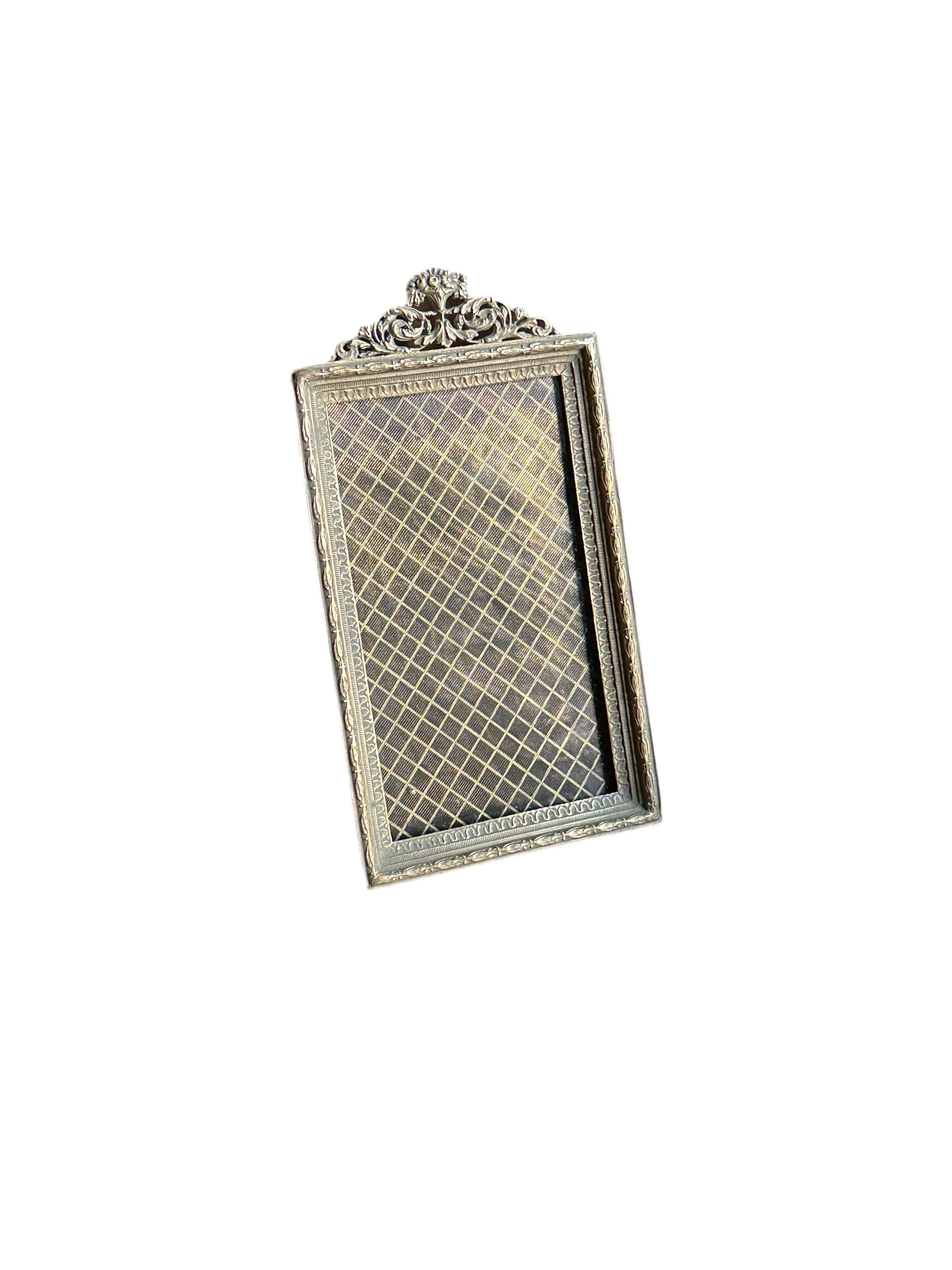 Antique Gilt Brass Frame with Bow Crest