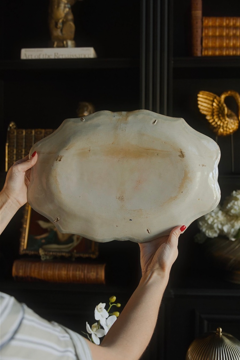 18th Century French Faience Blue & White Serving Platter