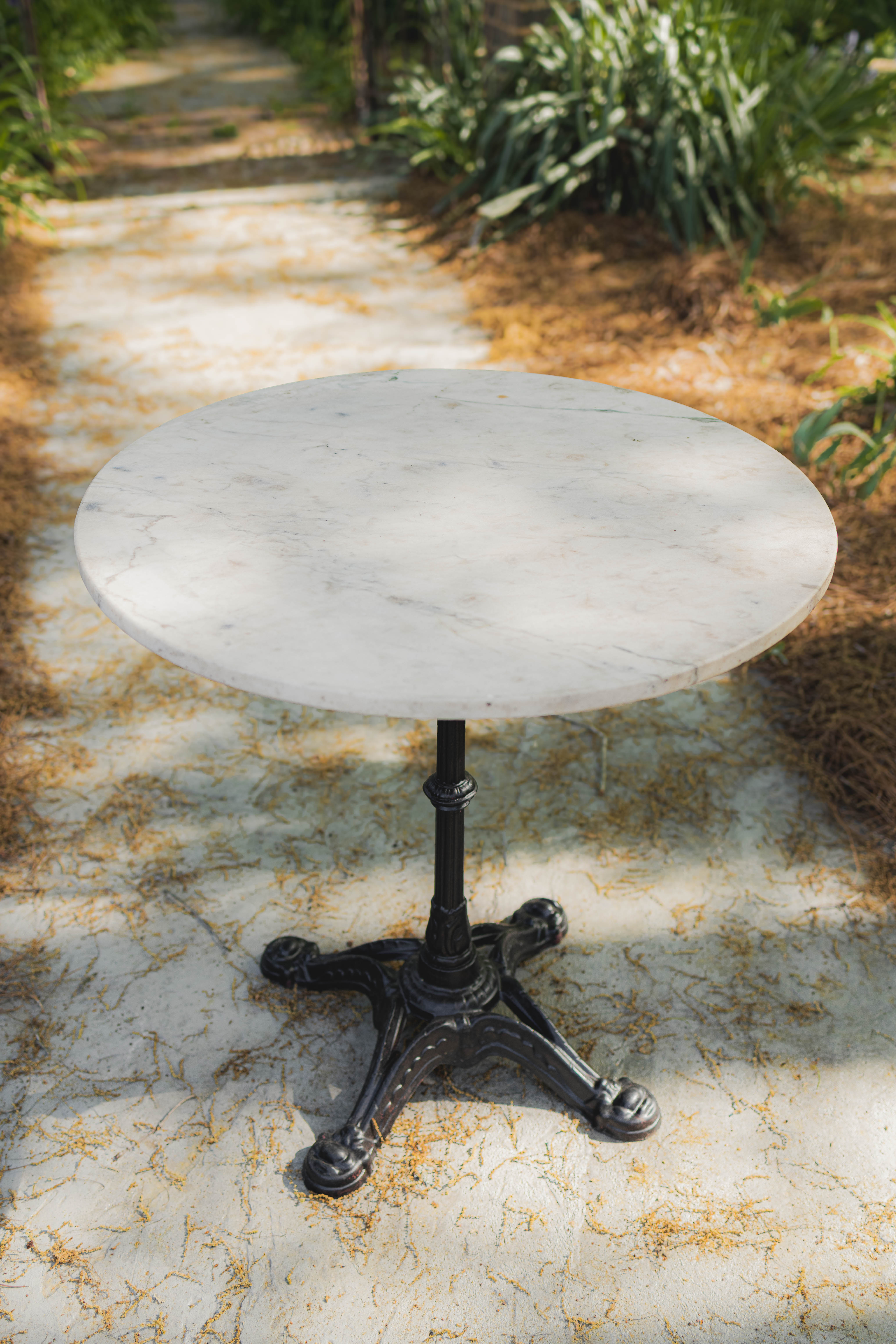 French Marble Top Bistro Table