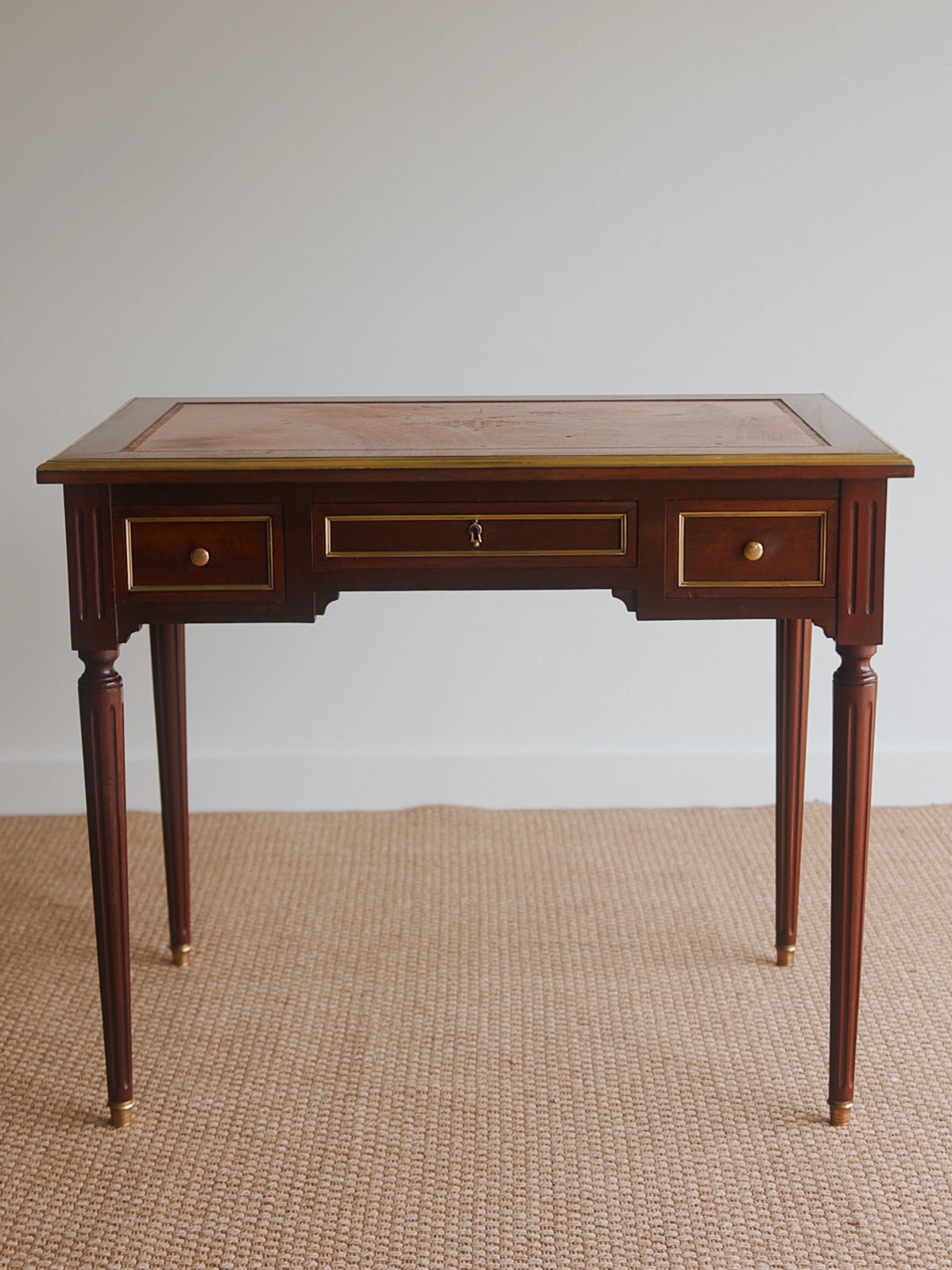 Louis XVI Partners Writing Desk with Dual Pull-Out Writing Slides