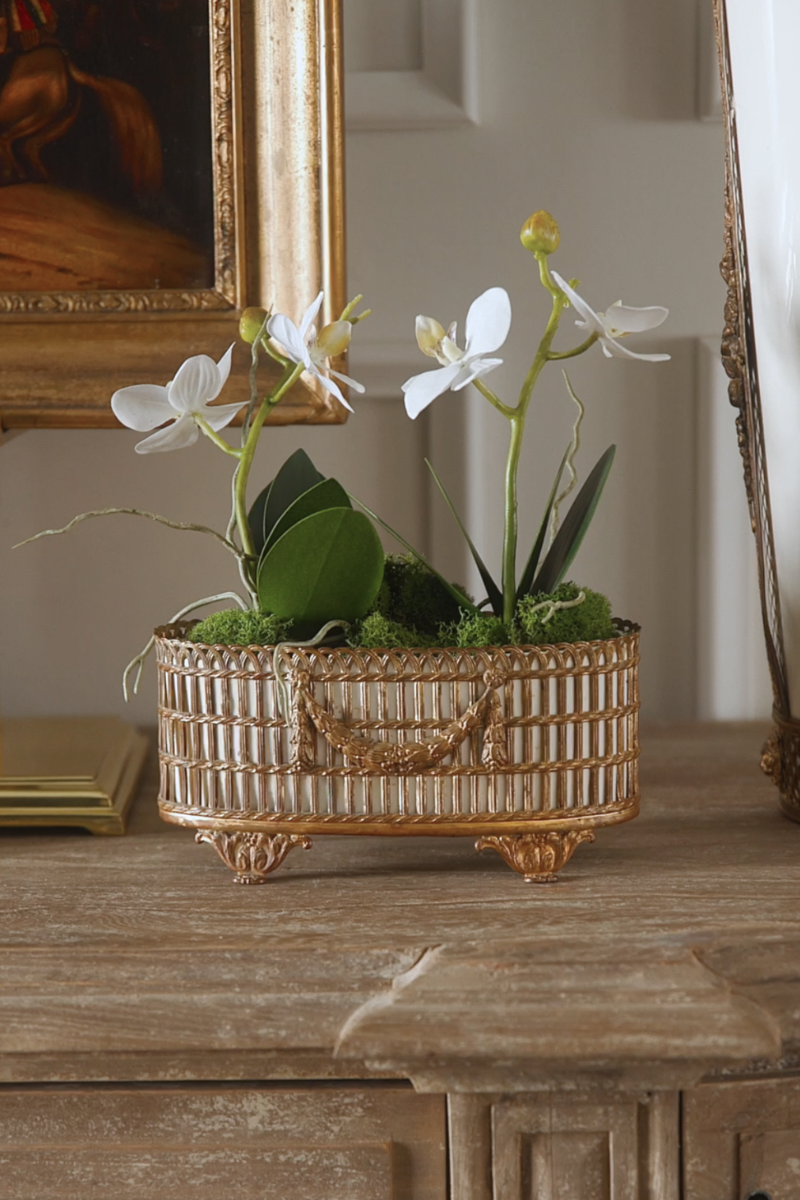 Late 19th Century French Louis XVI - Style Gilt Bronze and Porcelain Jardinere