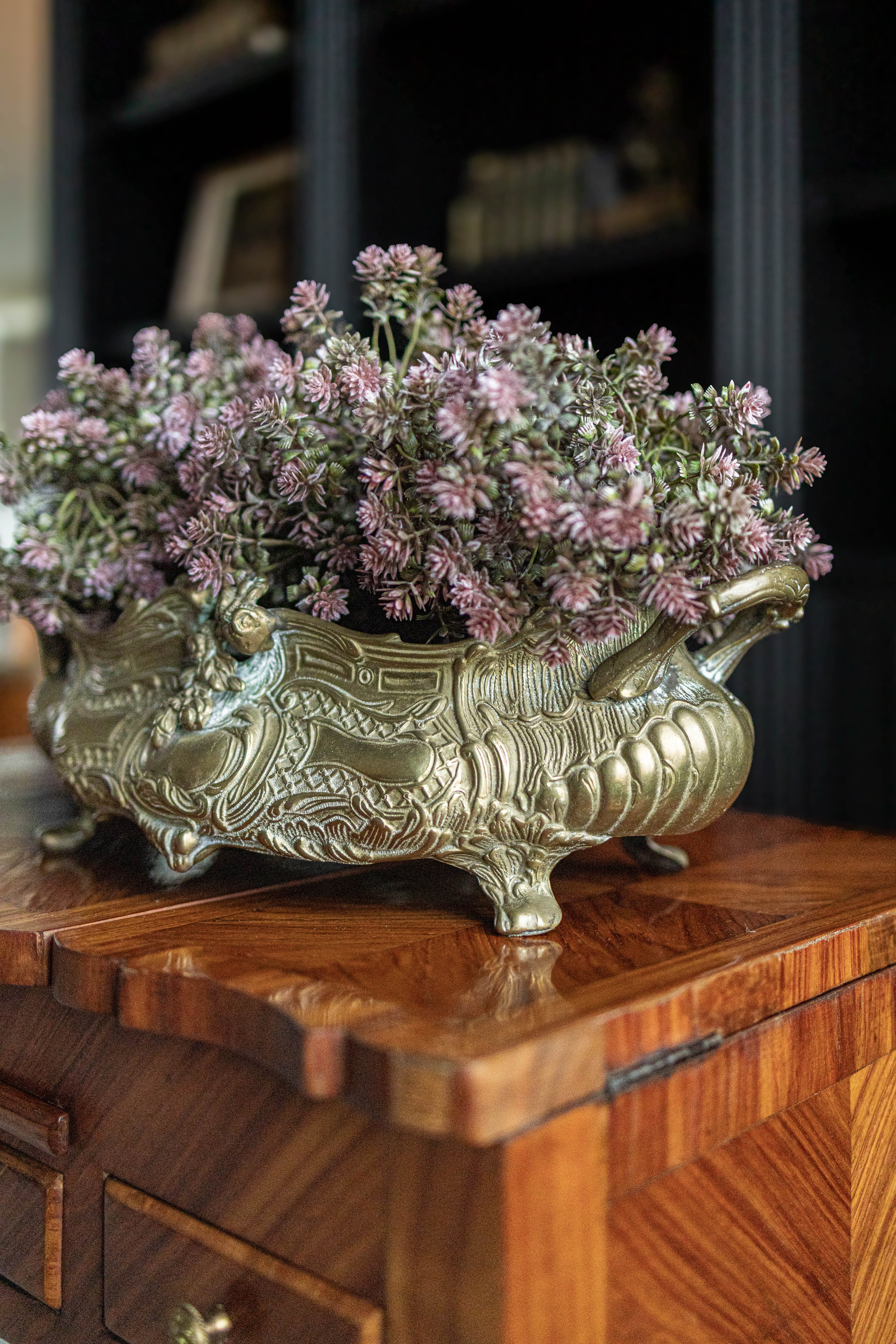 19th Century French Bronze Jardinere with Insert